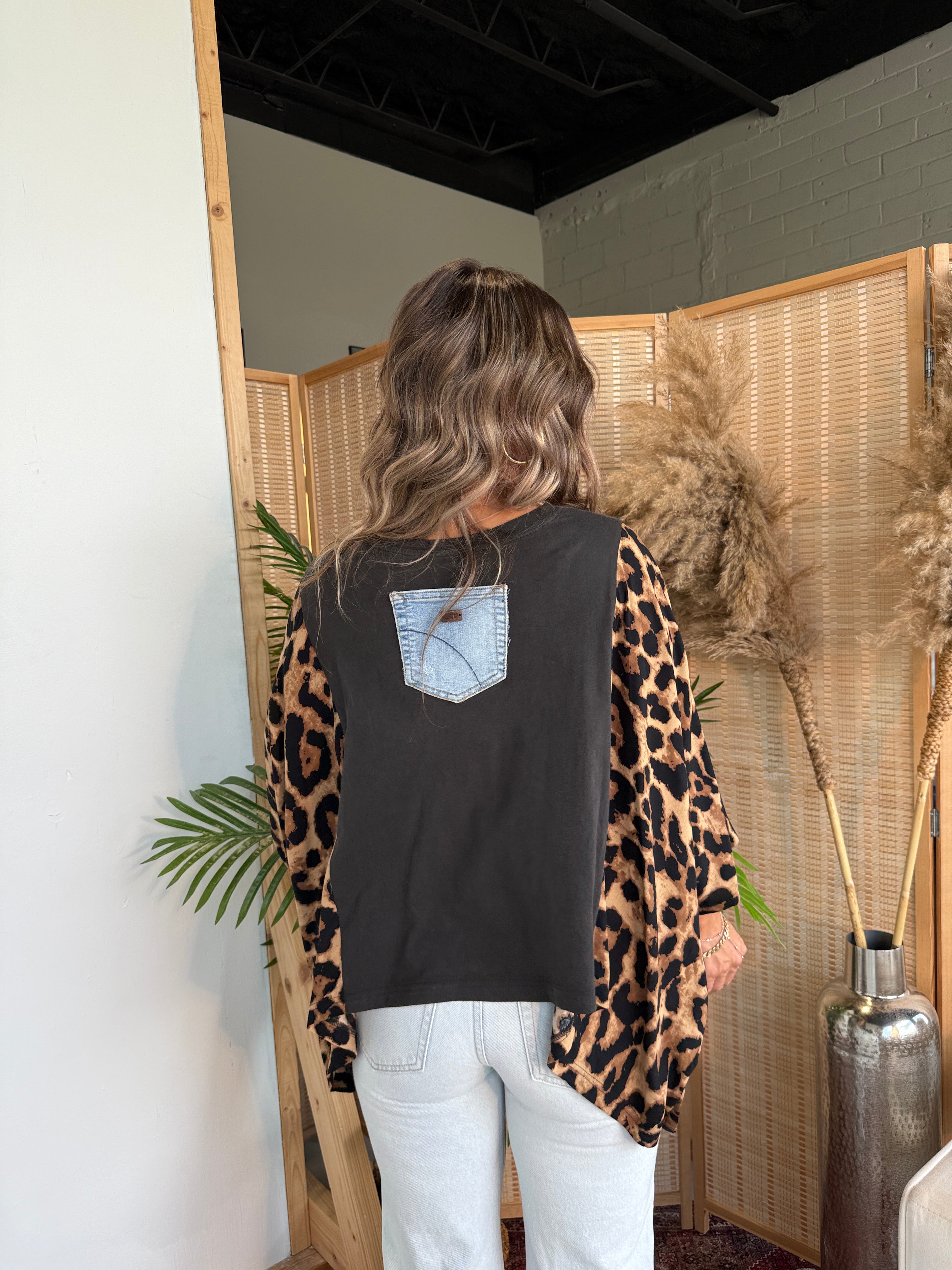 Stevie Nicks Mix & Match Tee Black Cheetah