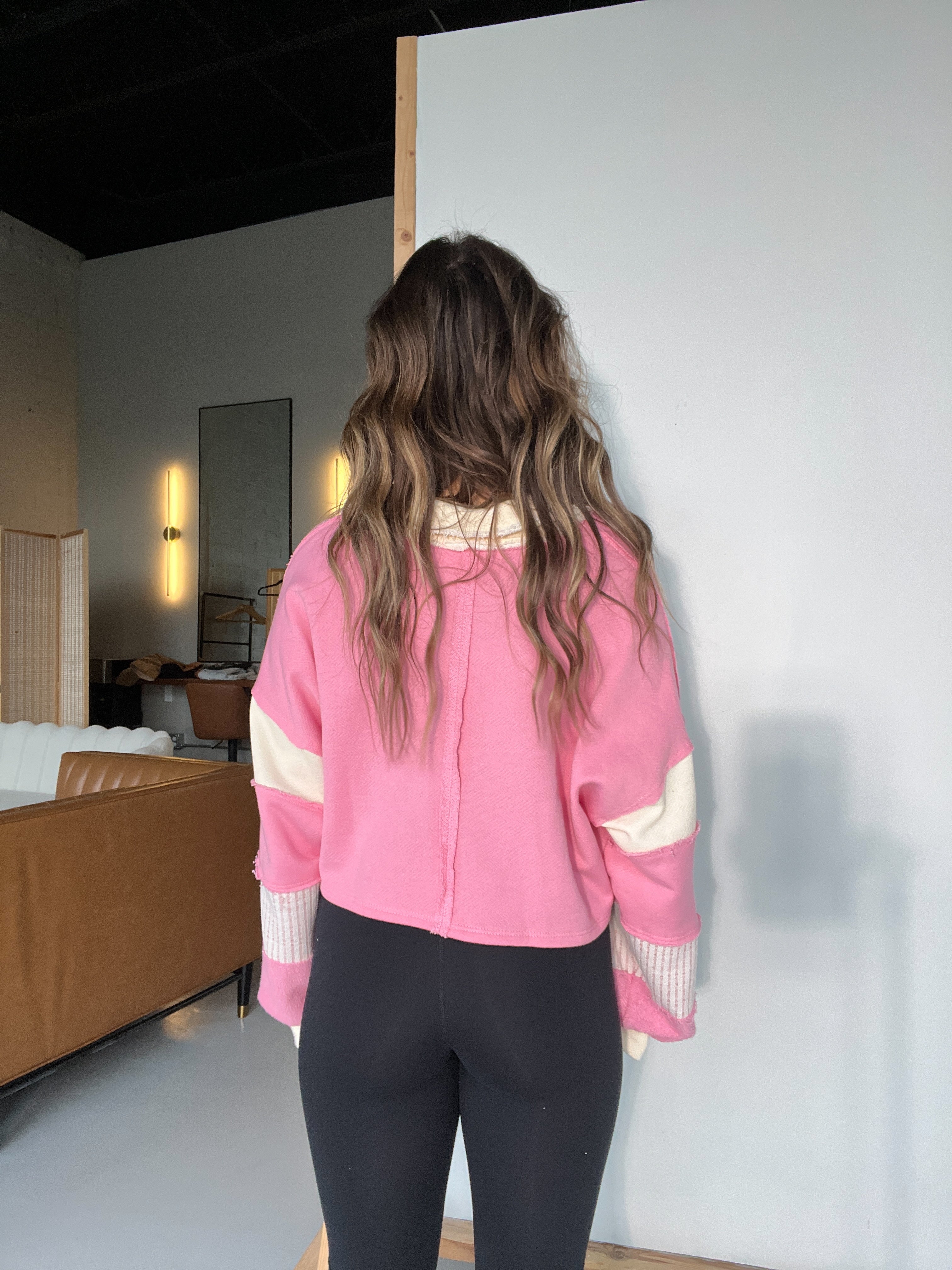 Sunday Brunch Pullover Pink/Cream