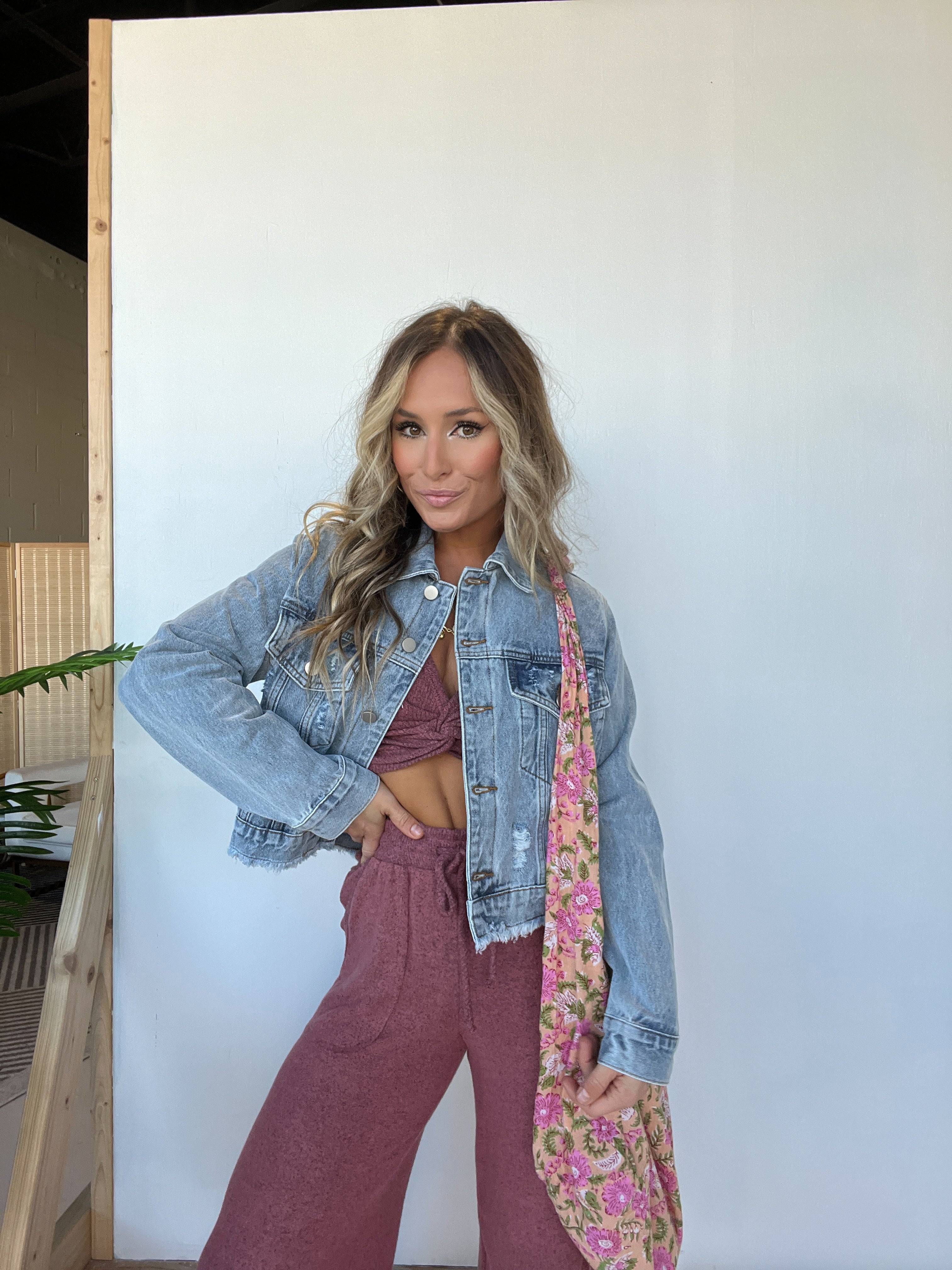 Friendship Distressed Denim Jacket