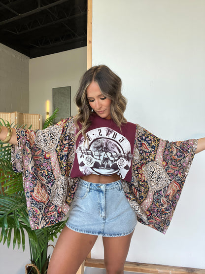 Guns N' Roses Mix & Match Tee Maroon Floral