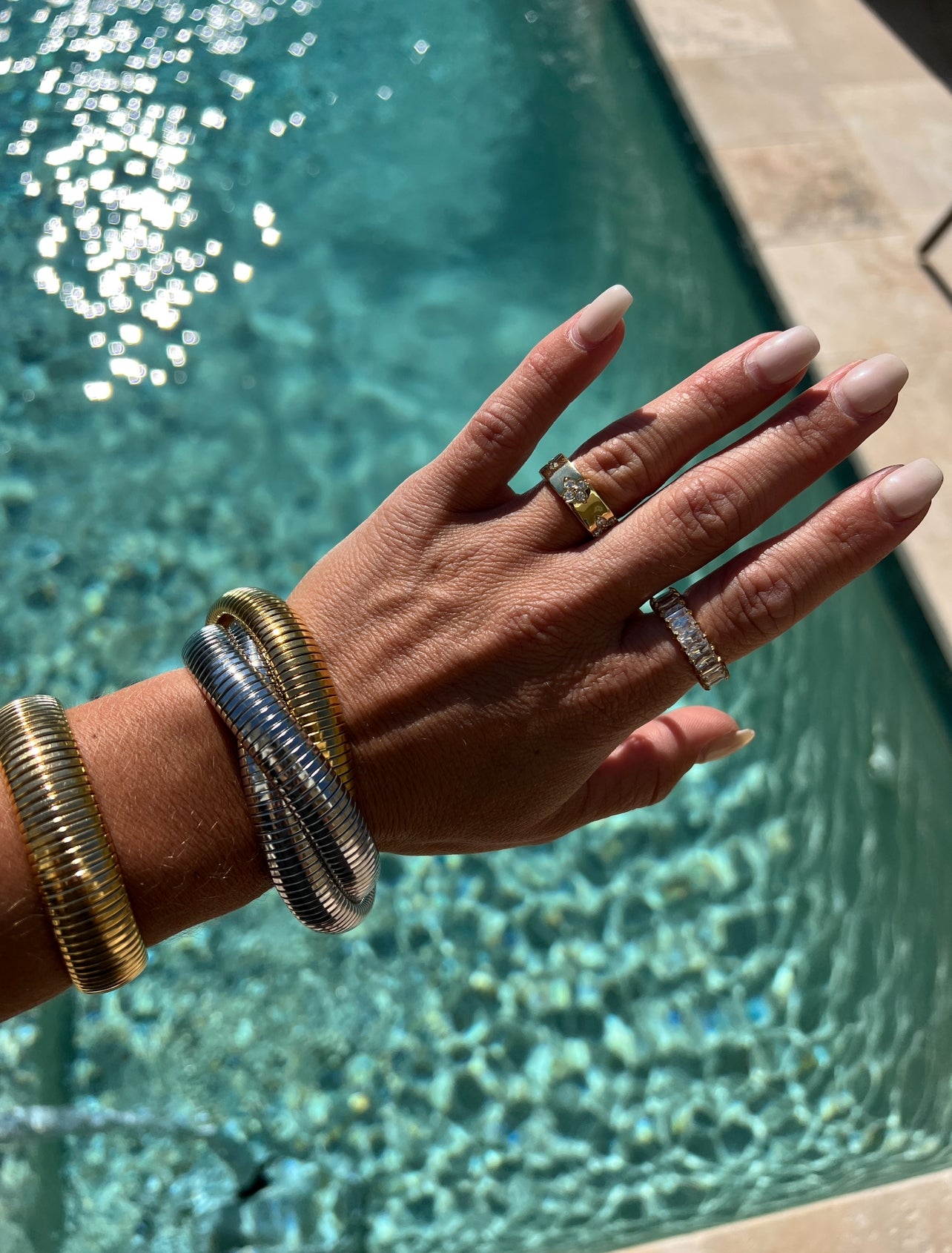 Jessie Crystal Shimmer 14K Gold Ring Gold