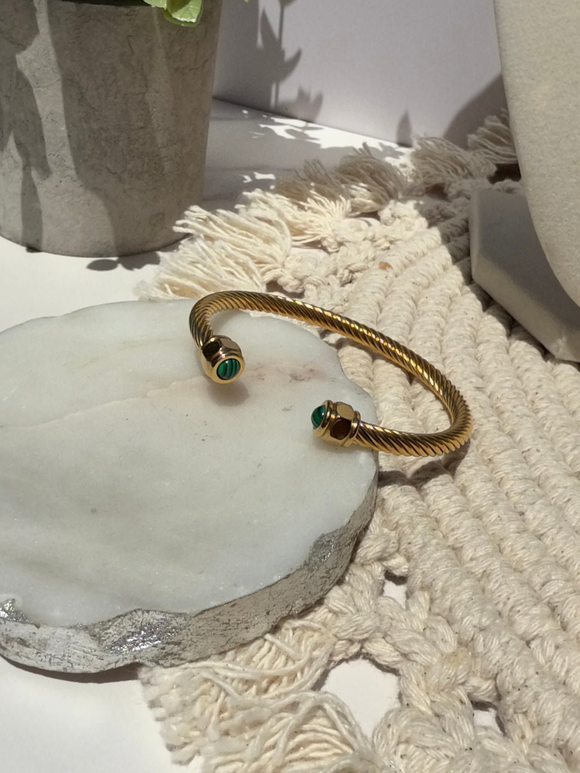 Vail Braided 18K Gold Bangle