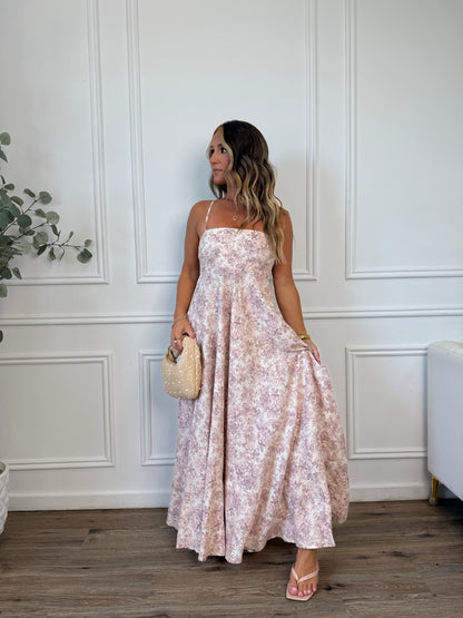 Bloom For You Floral Maxi Dress Light Blush
