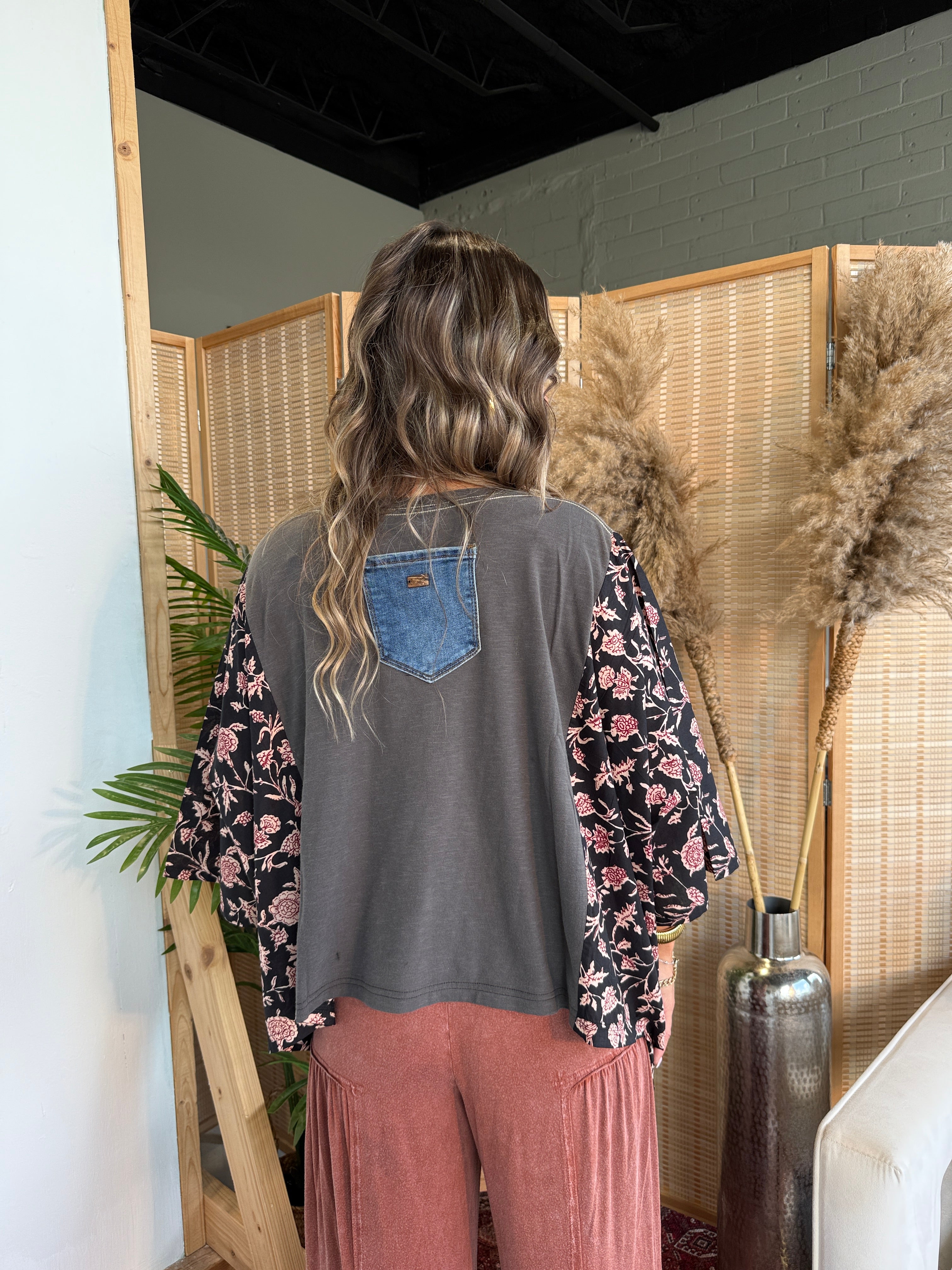 Bob Dylan Mix & Match Tee Grey Floral