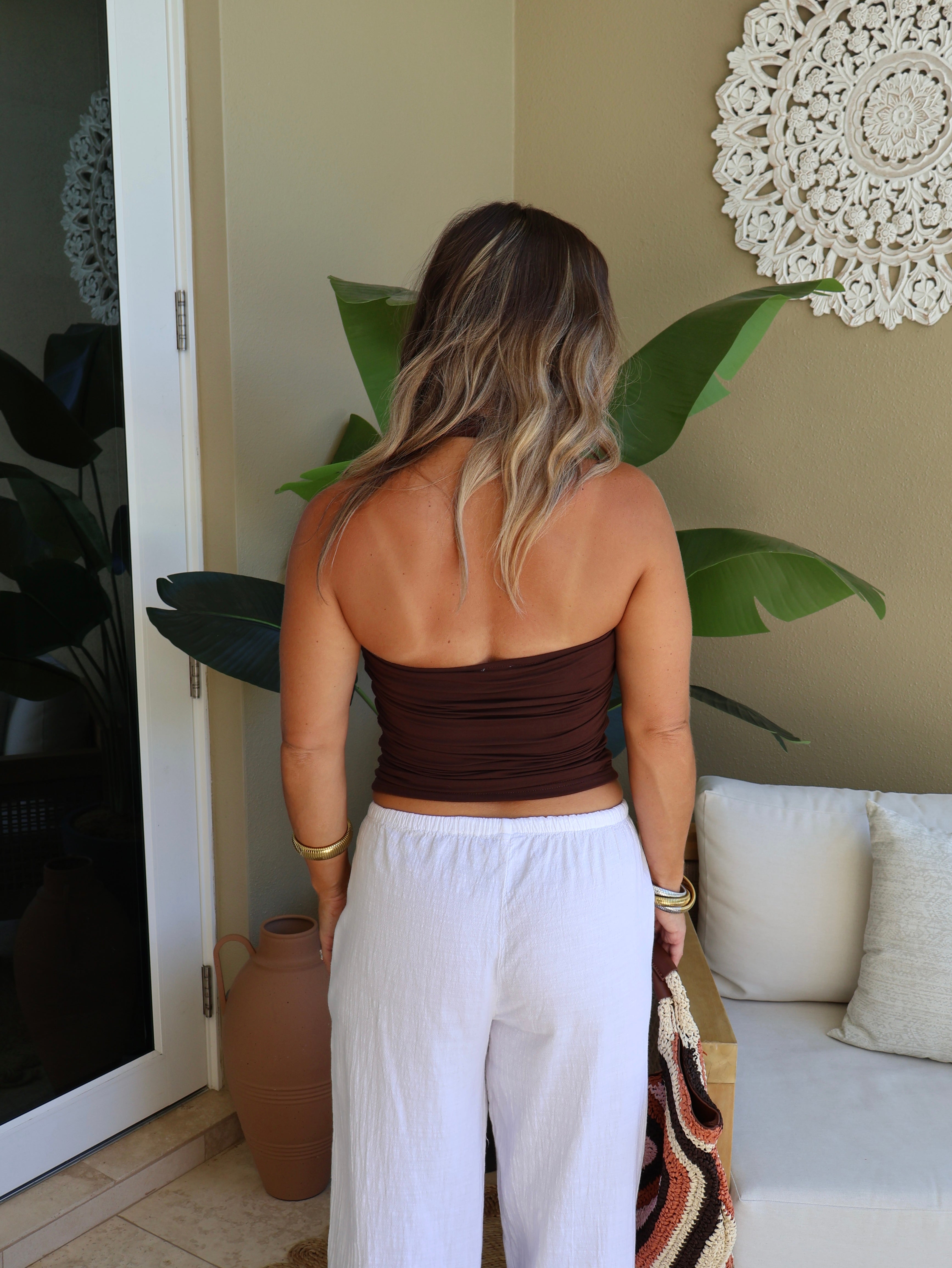 Lucia Halter Top Brown