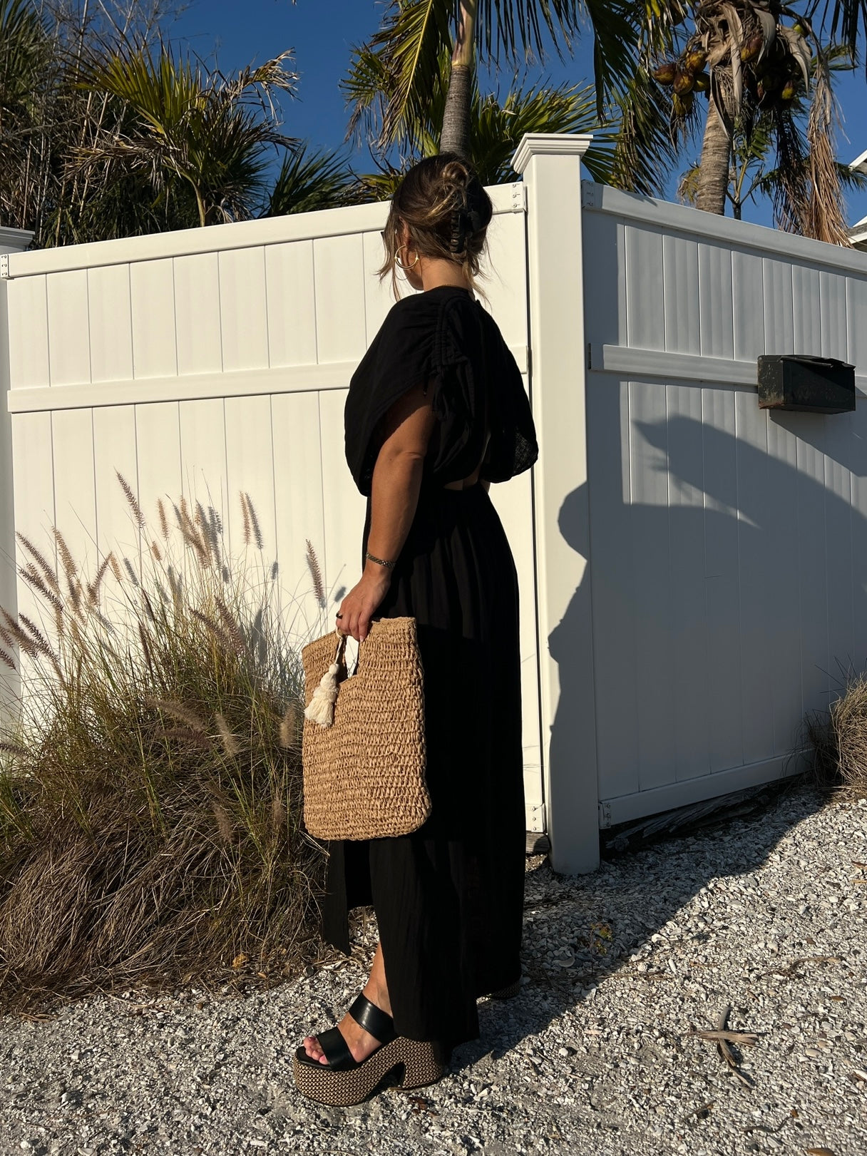 Breezy Blooms Maxi Dress Black