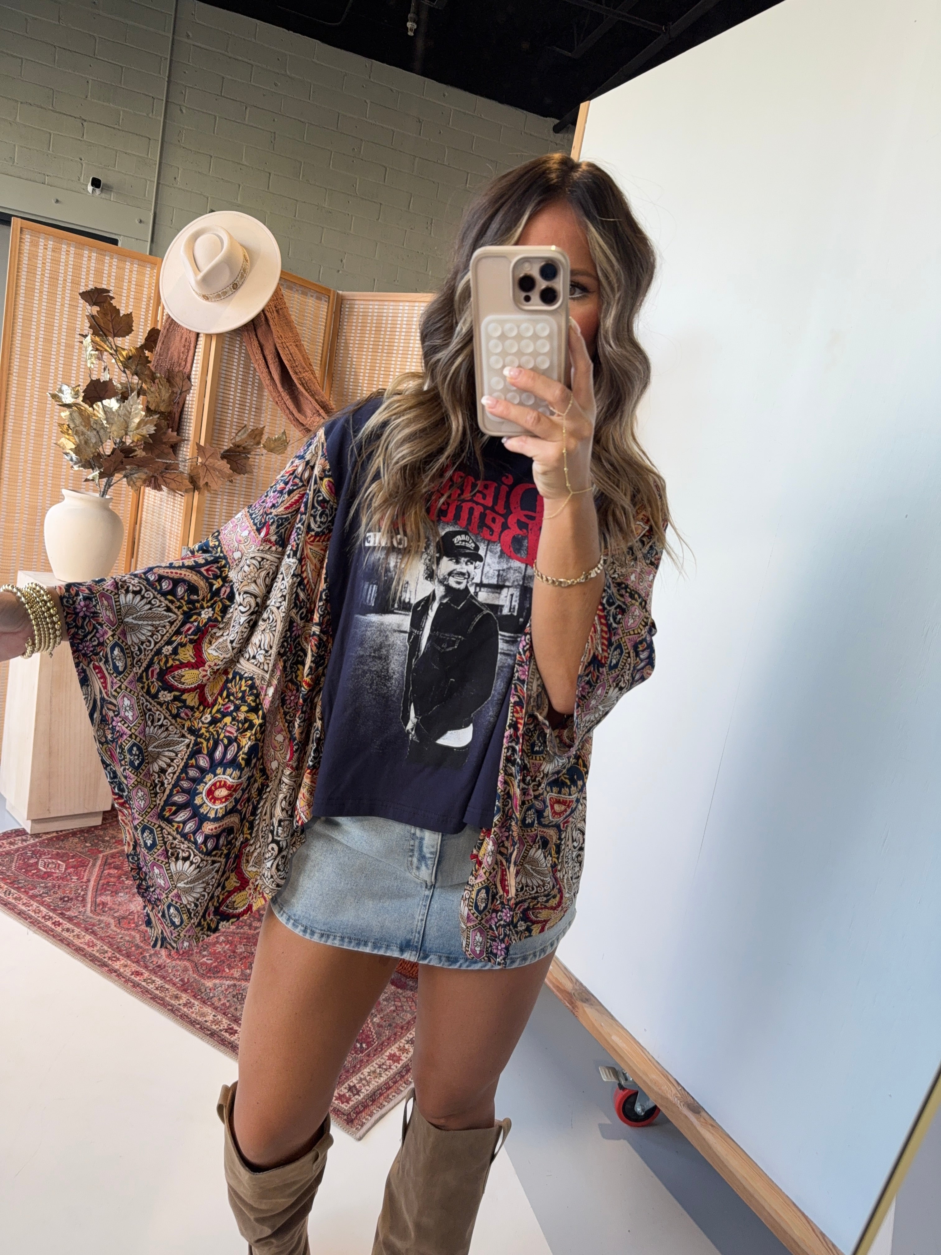 Dierks Bentley Mix & Match Tee Navy Floral