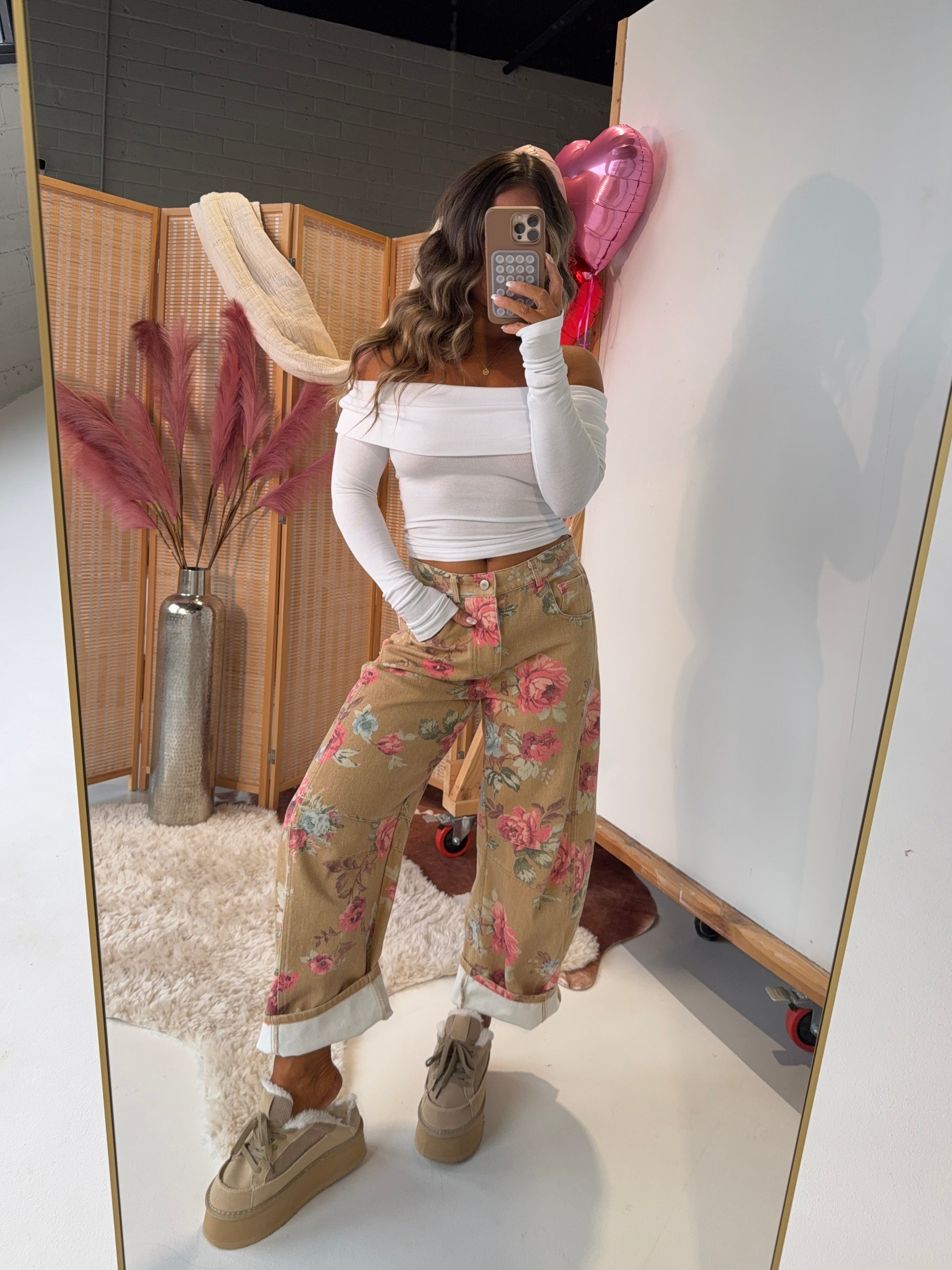 Gracie Barrel Jeans Floral Multi