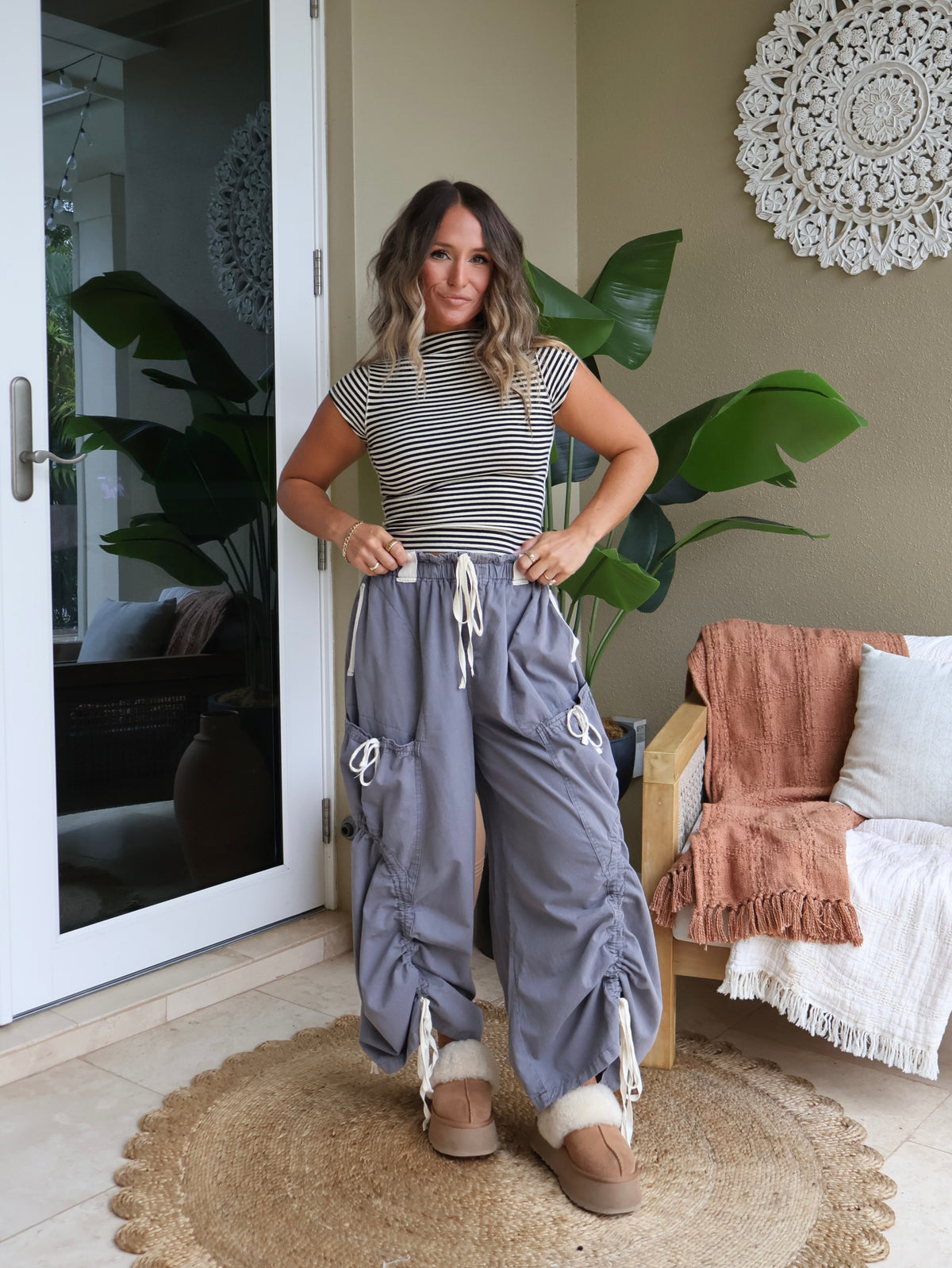 Field Goal Boho Joggers Blue Grey
