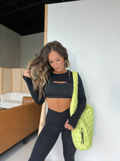 Fay Workout Mini Shoulder Shrug Top Black