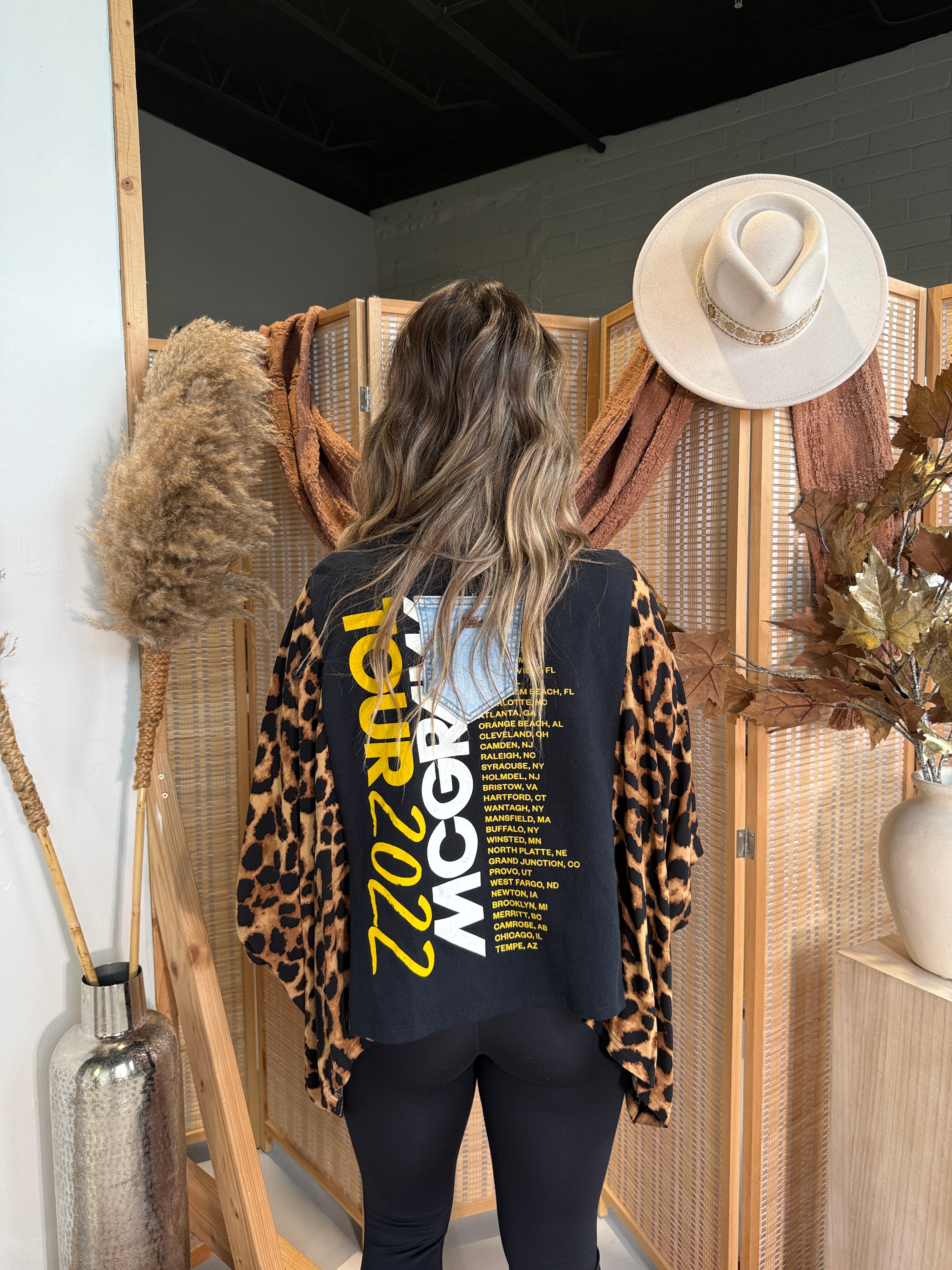 Tim McGraw Mix & Match Tee Black Cheetah