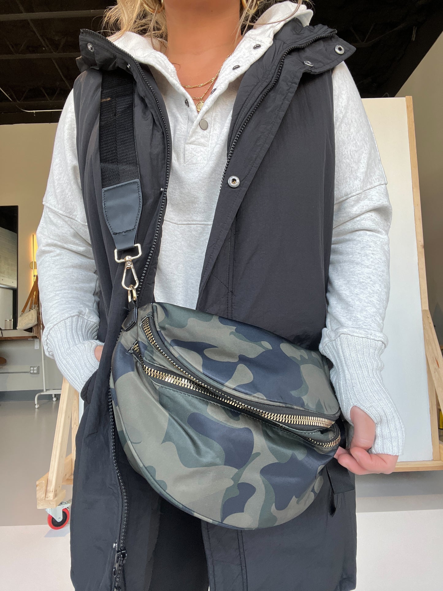 Oversized Camo Belt Bag