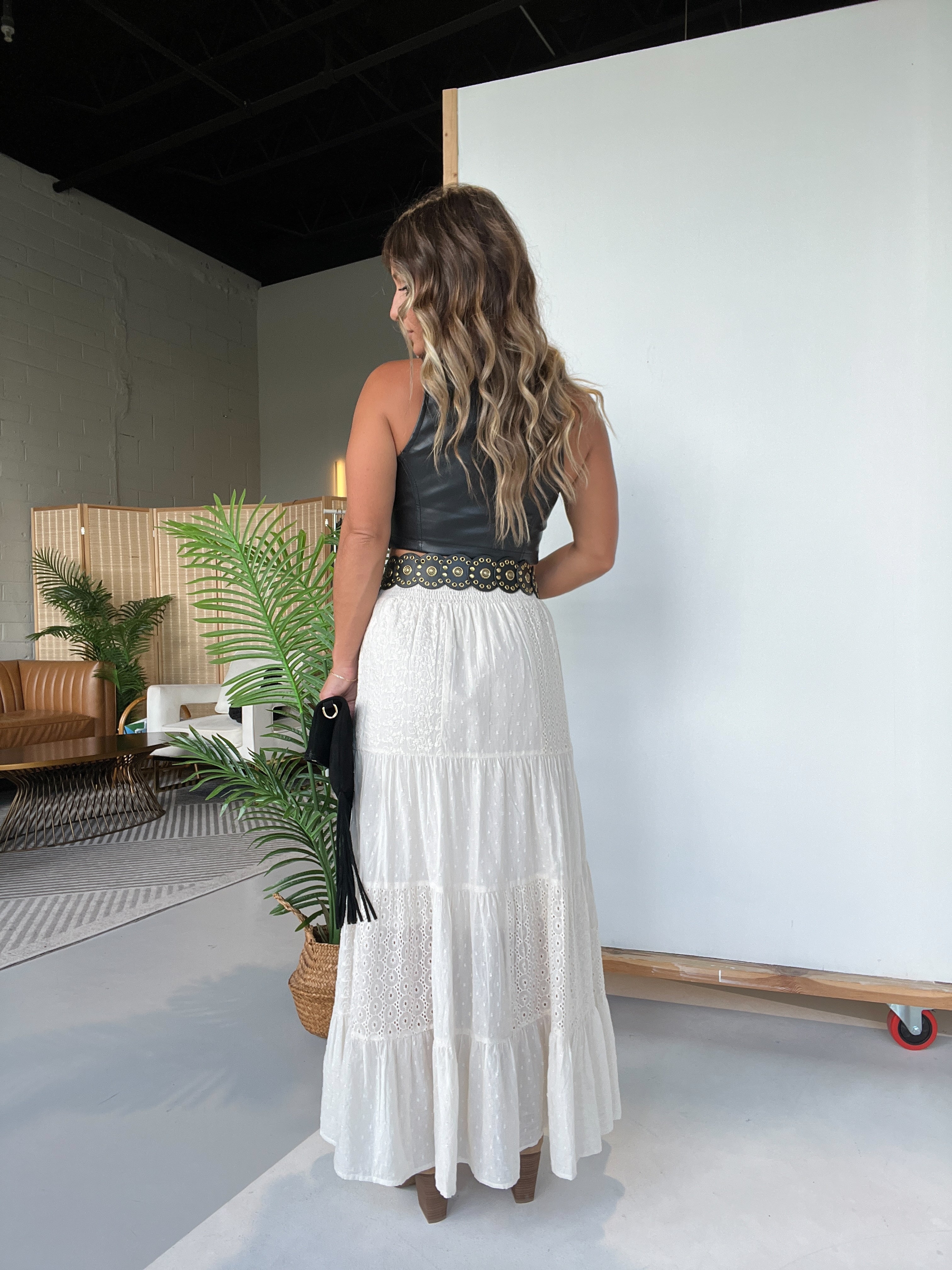 Harvest Patchwork Maxi Skirt Natural