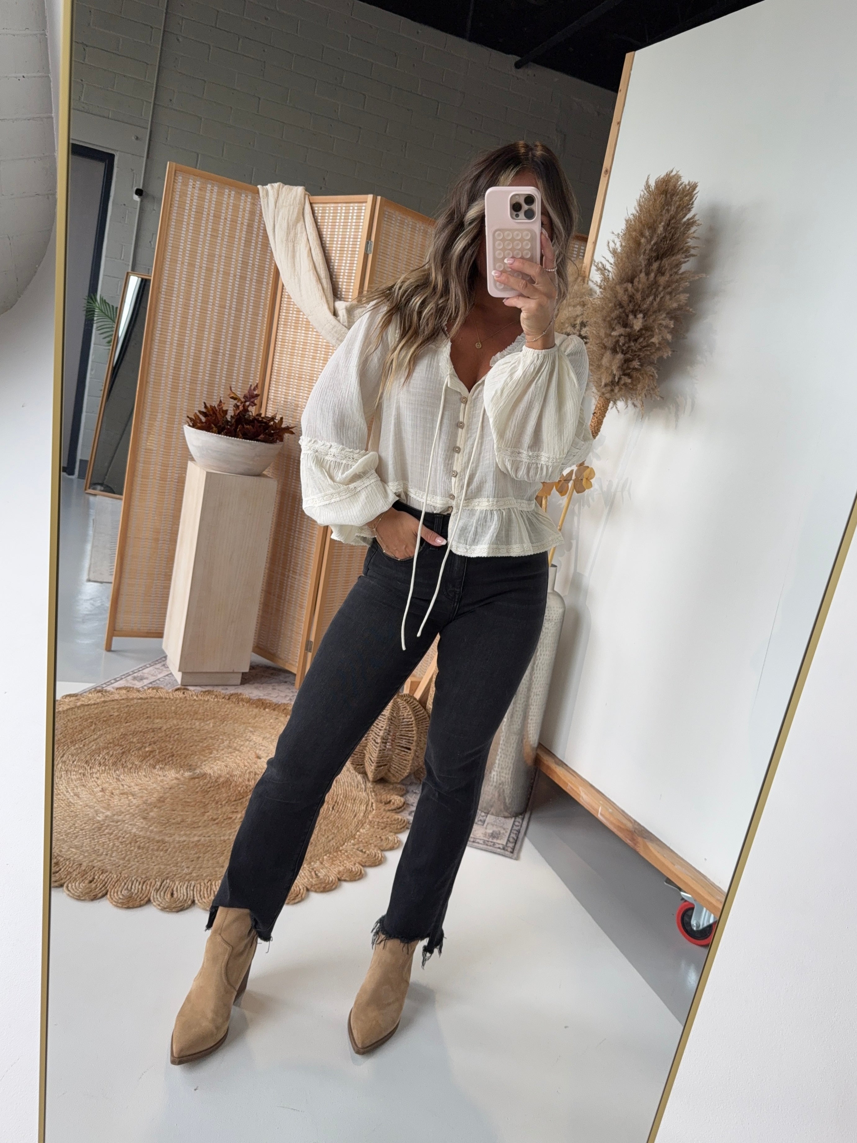 Bella Cropped Denim Jeans Black