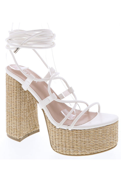 Jasmine Strappy High Heels White