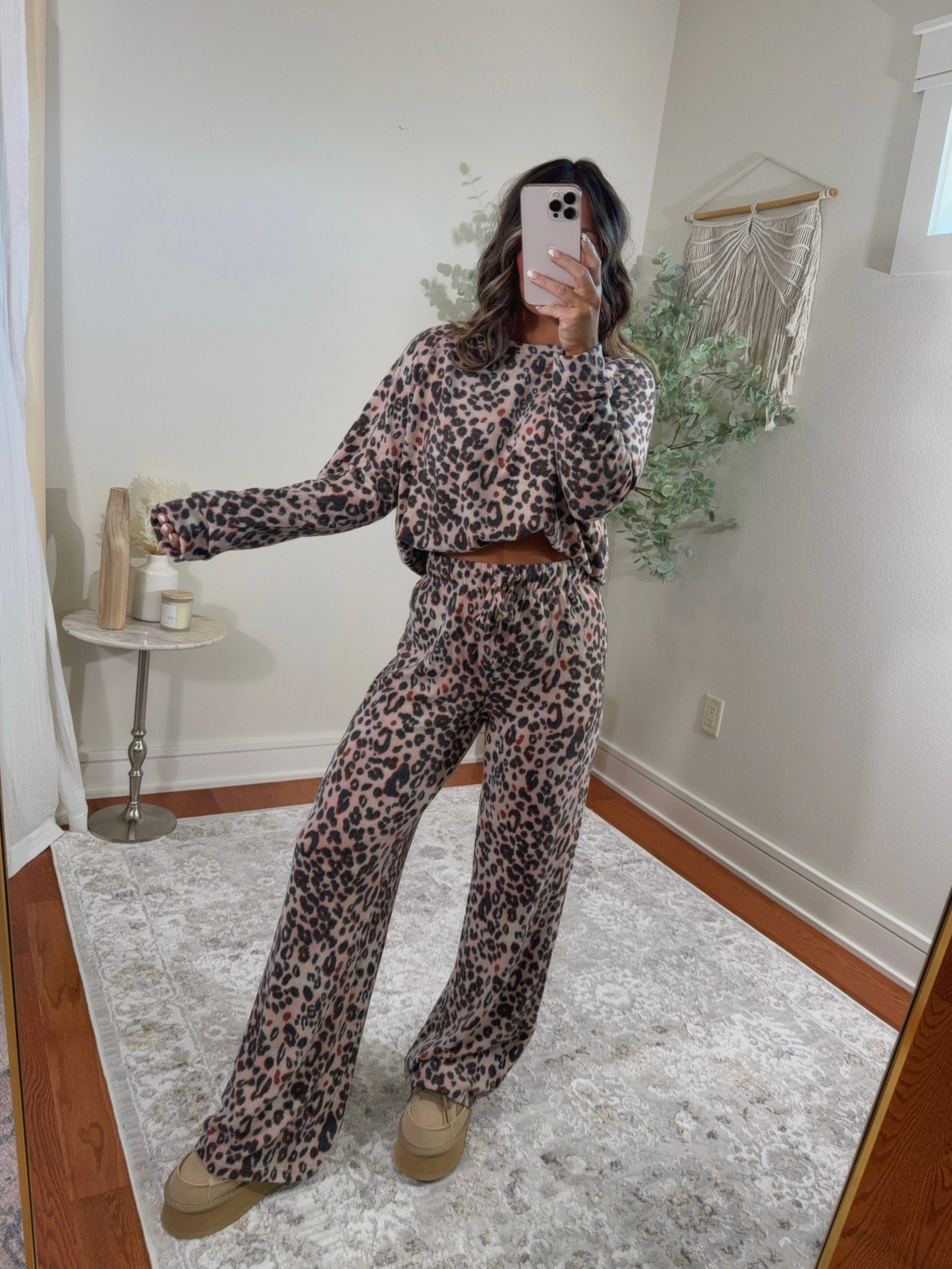 Cheetah Sisters Lounge Set Pink/Brown