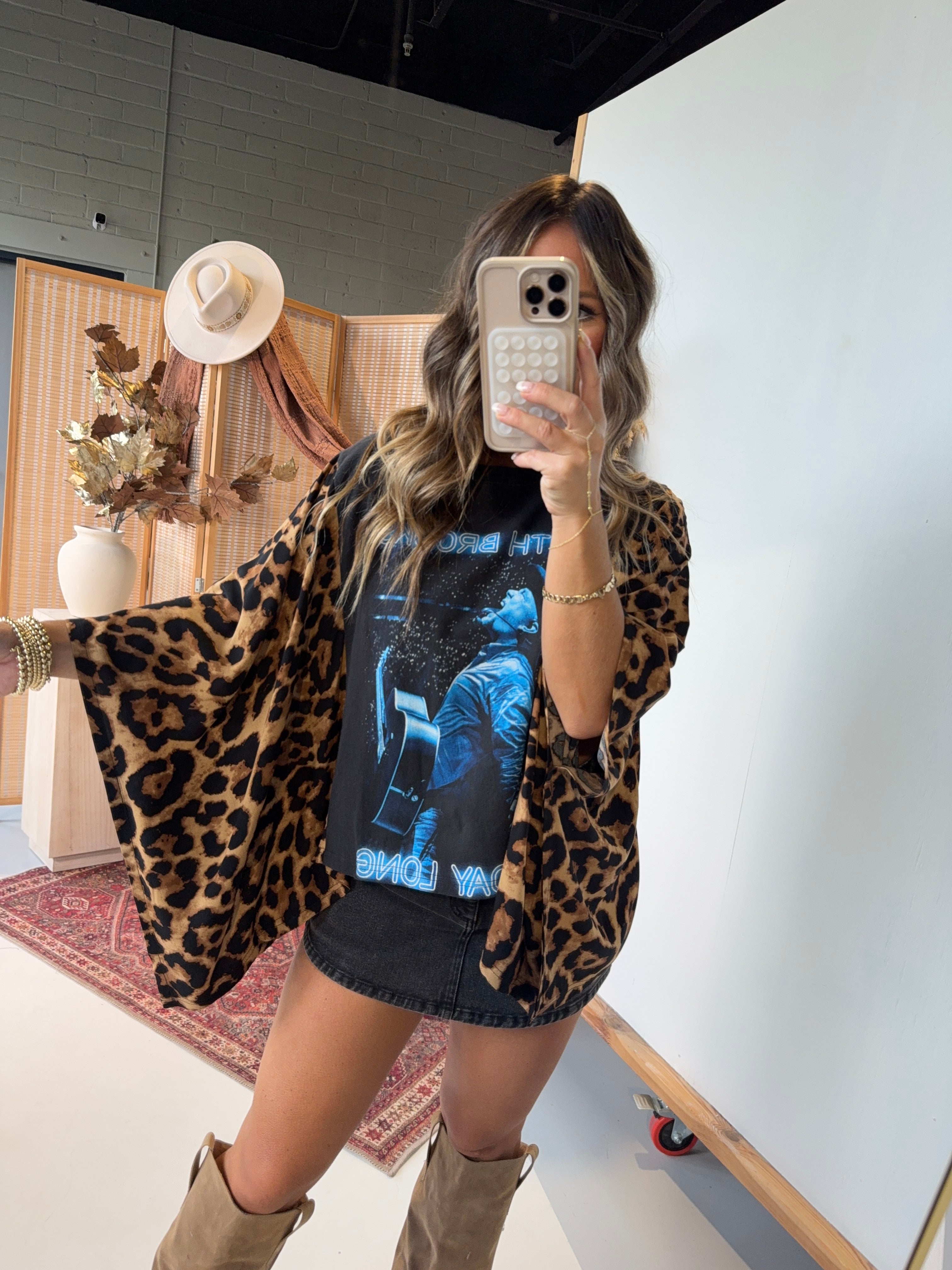 Garth Brooks Mix & Match Tee Black Cheetah