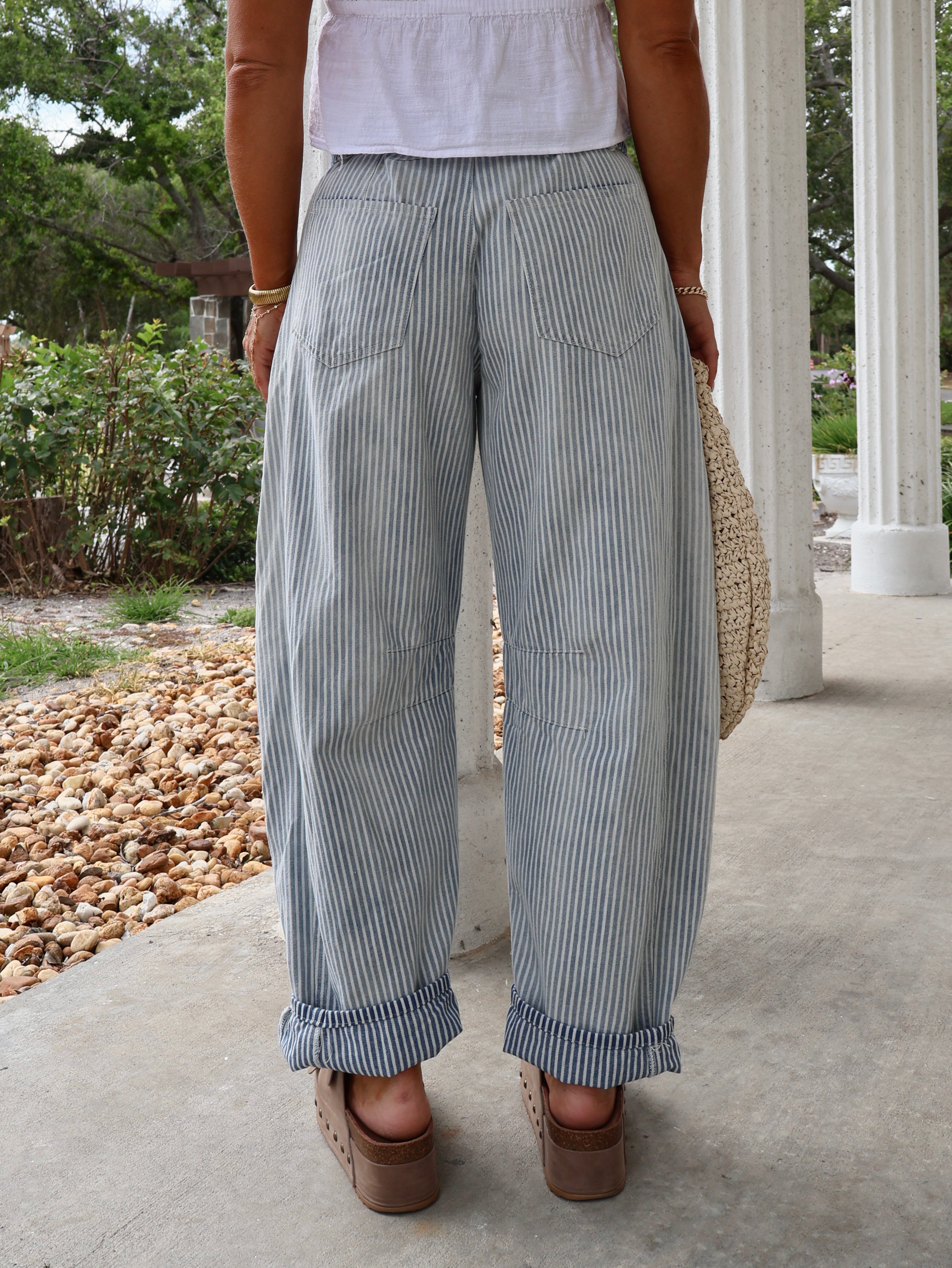 Sun & Surf Striped Barrel Jeans