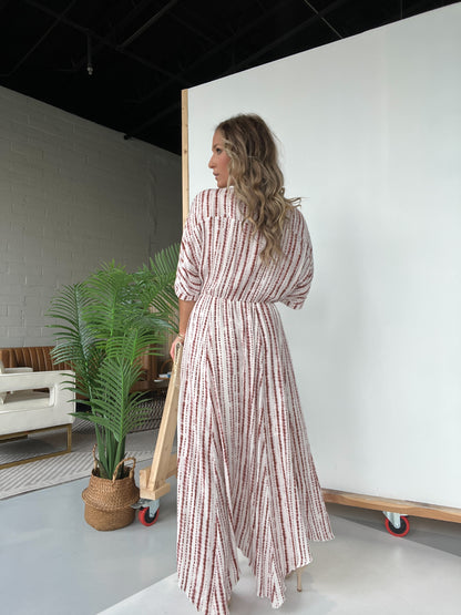 All I Need Printed Maxi Dress Ivory Brown