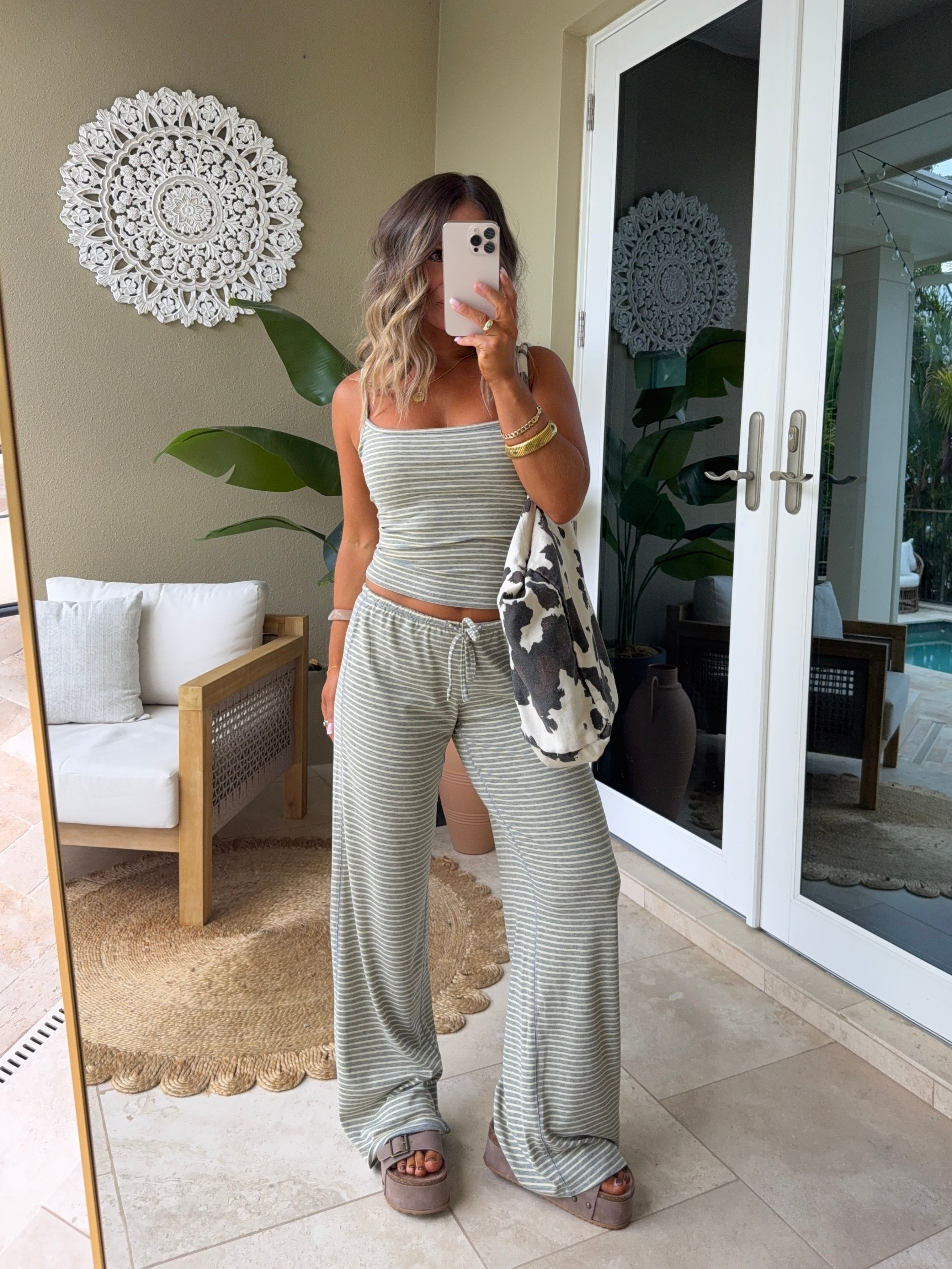 Courtside Lounge Pants Set Grey/Yellow