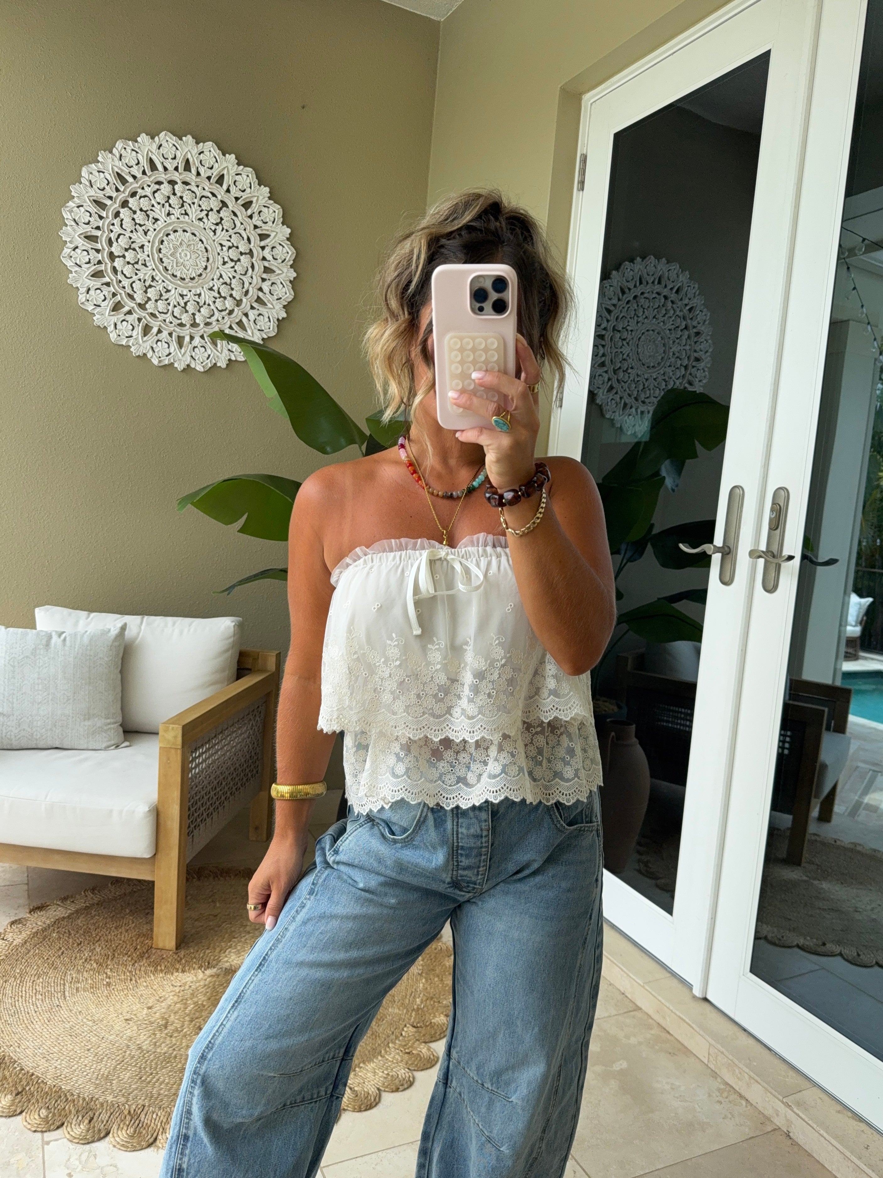 Rosewood Lace Top Natural