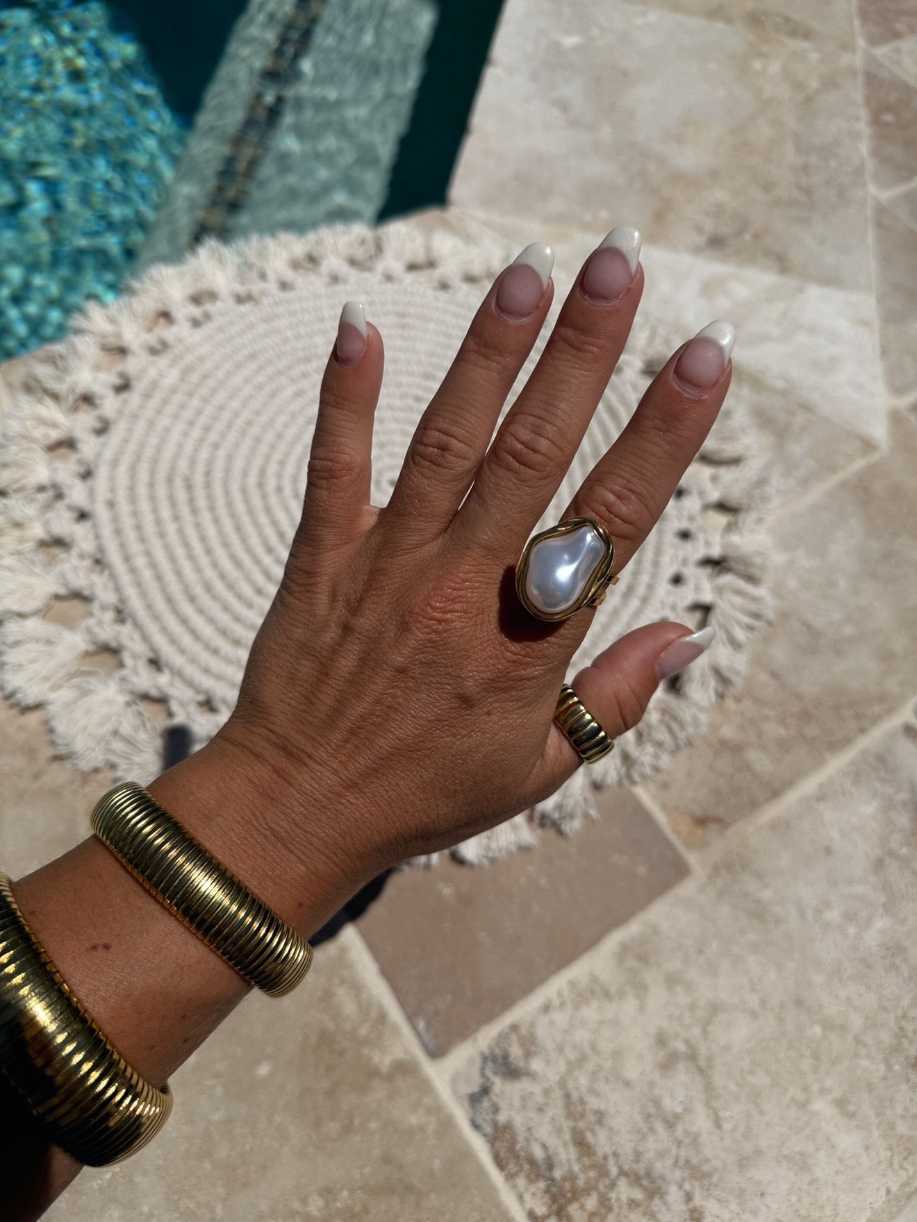 Cami 18K Gold Pearl Ring