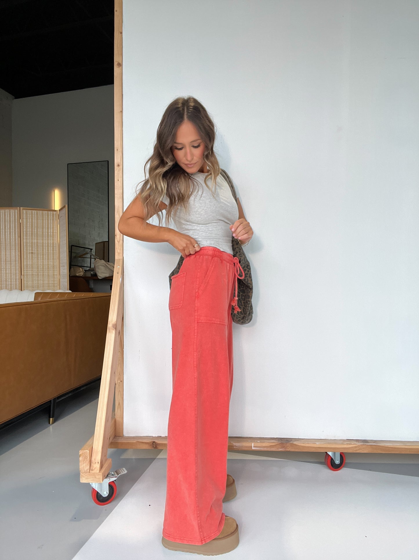 Bloome Wide Leg Pants Fusion Coral