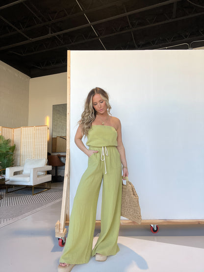 Anywhere With You Jumpsuit Lime