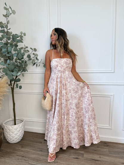 Bloom For You Floral Maxi Dress Light Blush