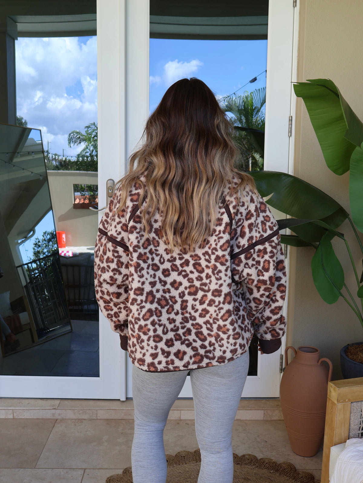 Calico Sherpa Pullover Cheetah
