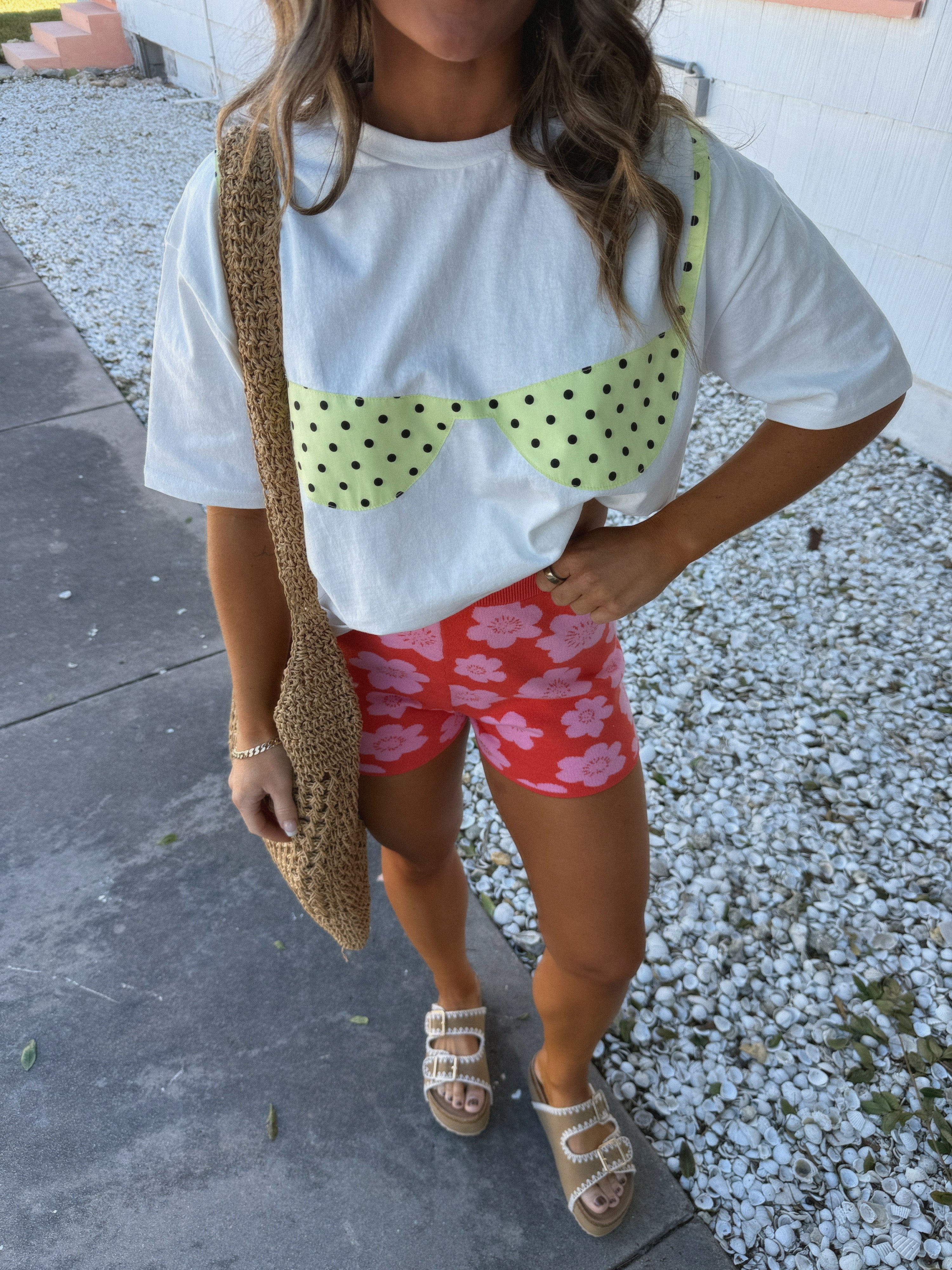 Itsy Bitsy Yellow Bikini Boxy Tee Ivory