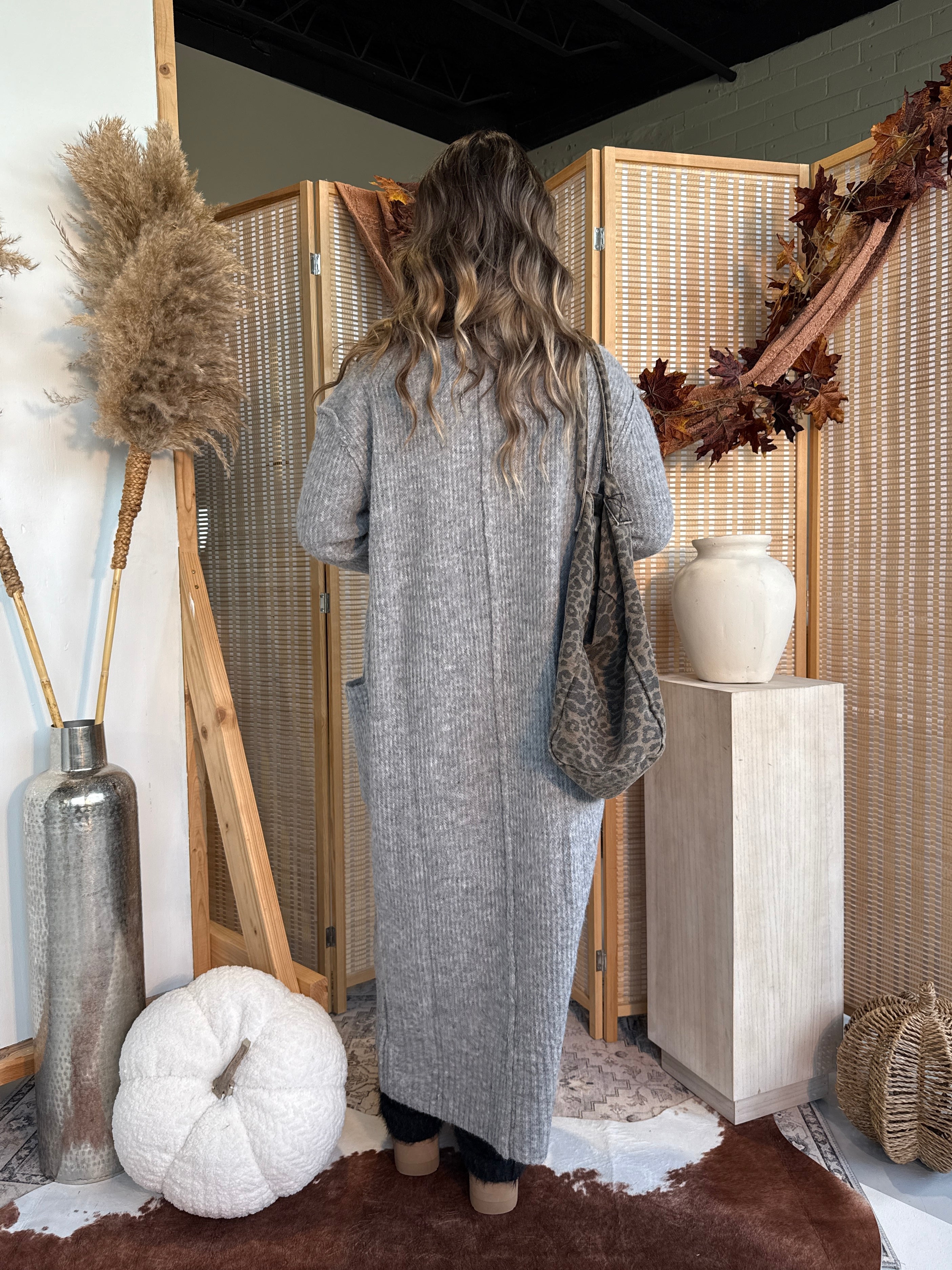 Winter Day Long Cardigan Grey
