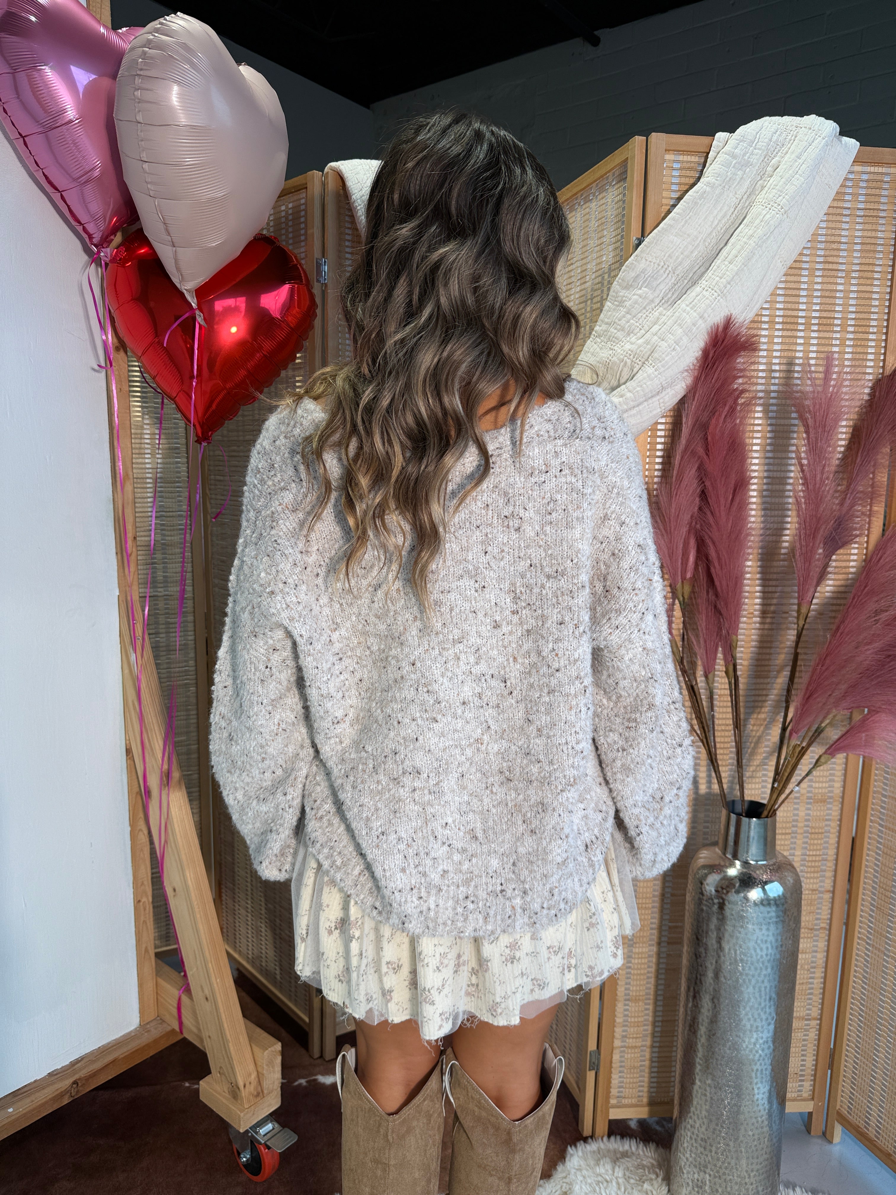 Kiss & Tell Knit Cardigan Oatmeal