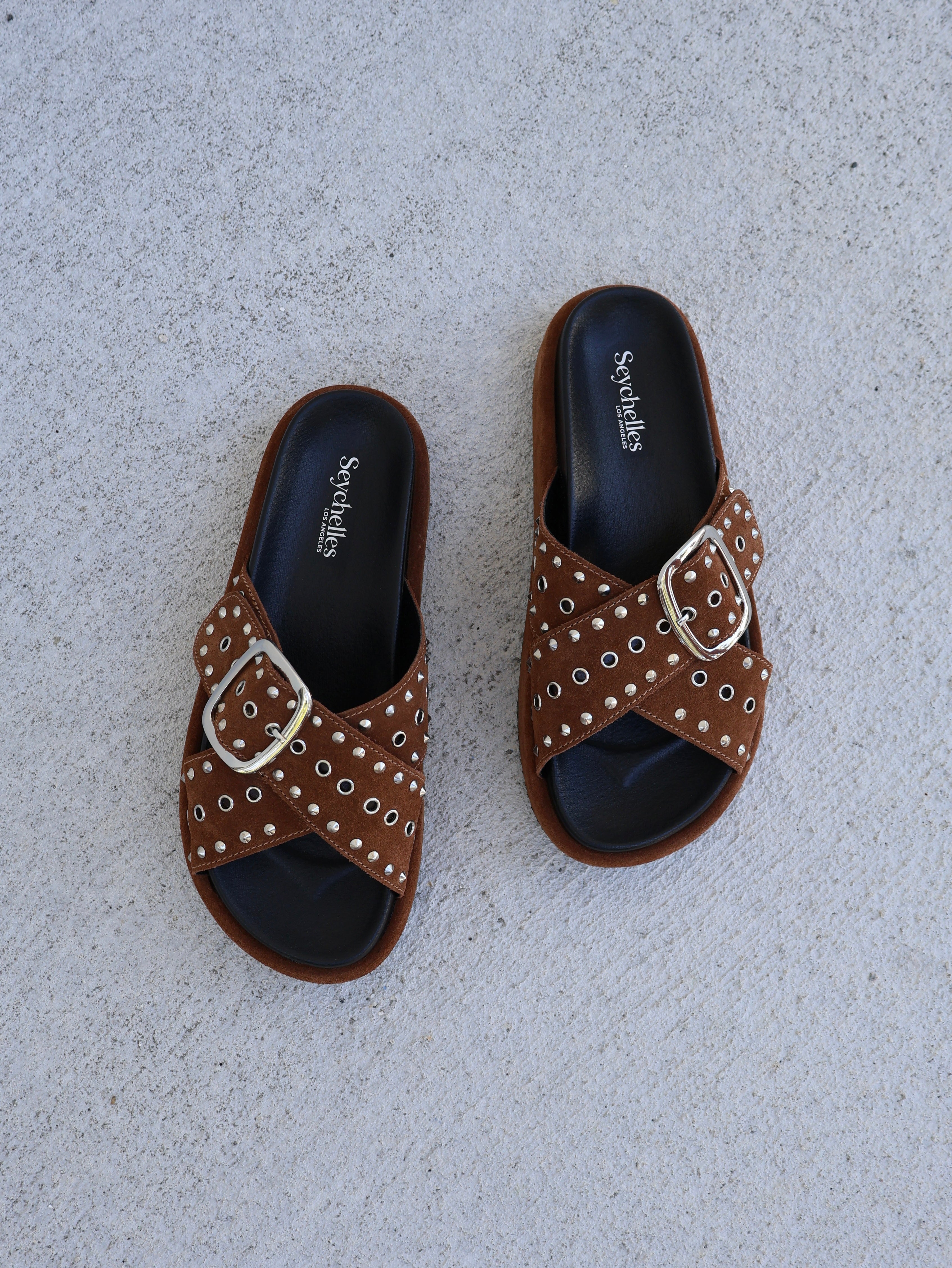 Crushing Wave Slides Tan Suede