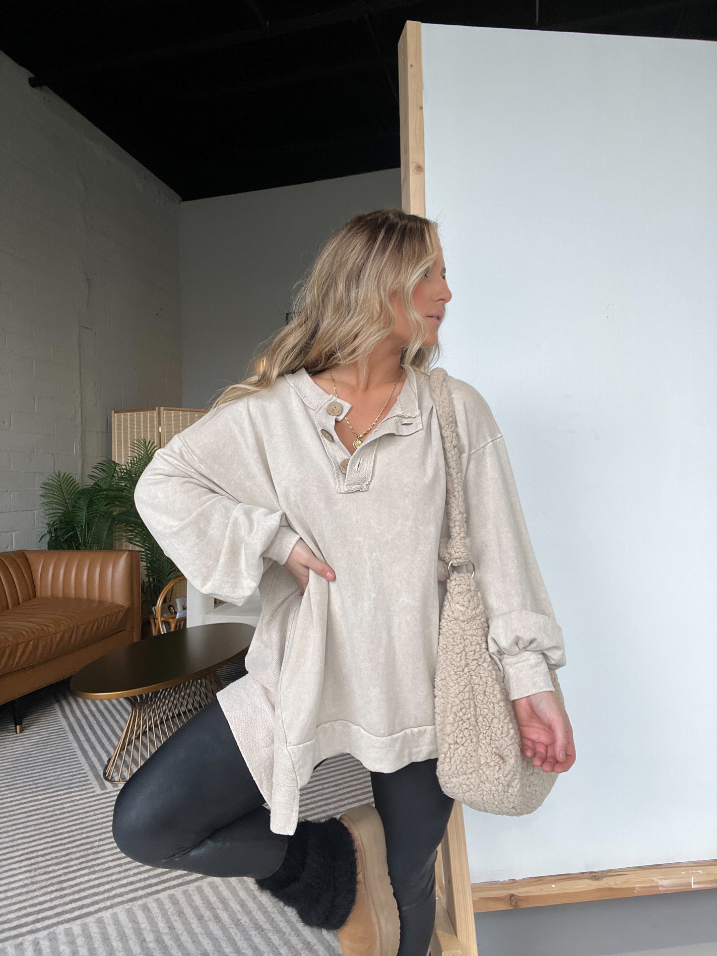 Spring Foward Pullover Taupe