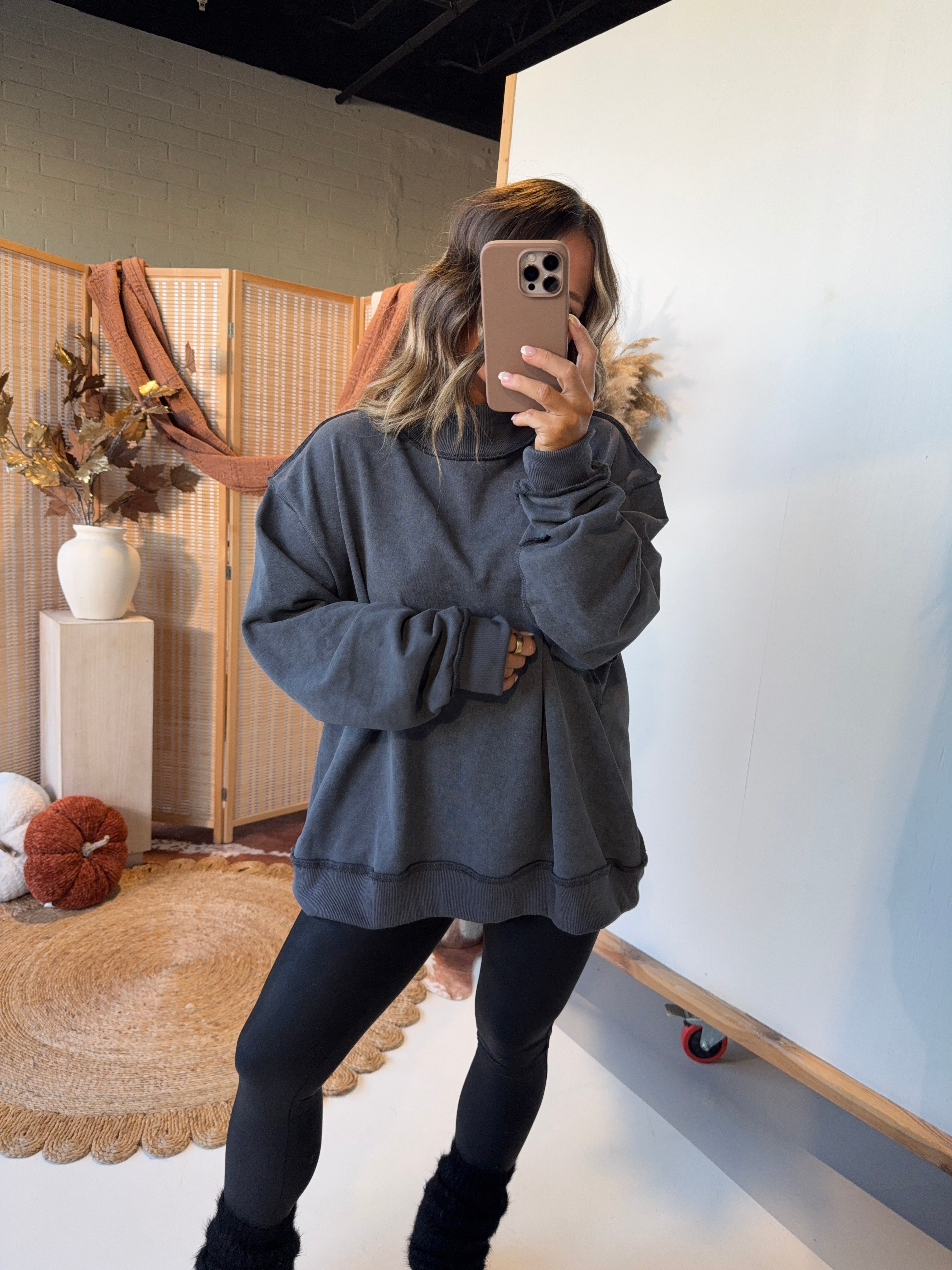 Daylight Savings Vintage Sweatshirt Charcoal