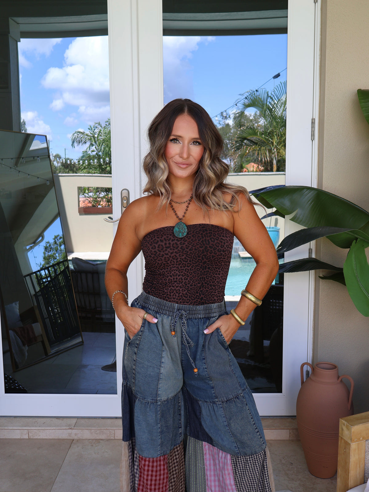 Heartthrob Tube Top Leopard Brown