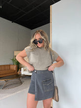 Load image into Gallery viewer, Come or Don&#39;t Denim Cargo Mini Skirt
