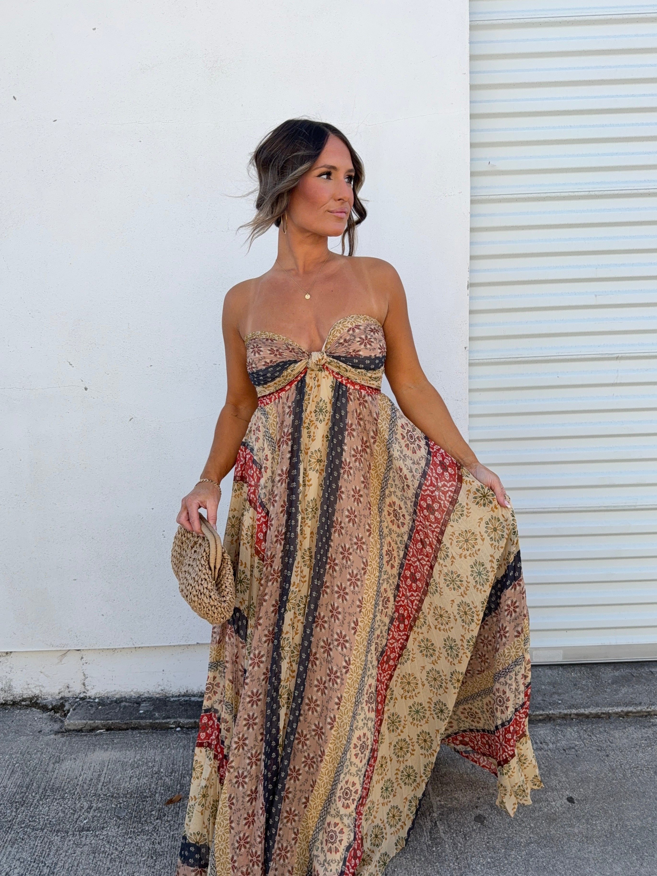 Allure Maxi Dress Brown Multi