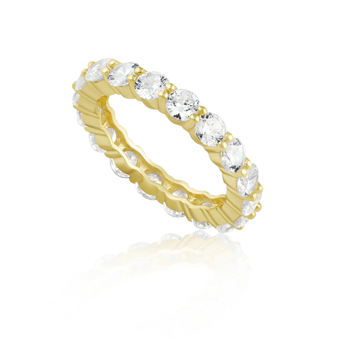 Ari Round Cut 18K Gold Ring