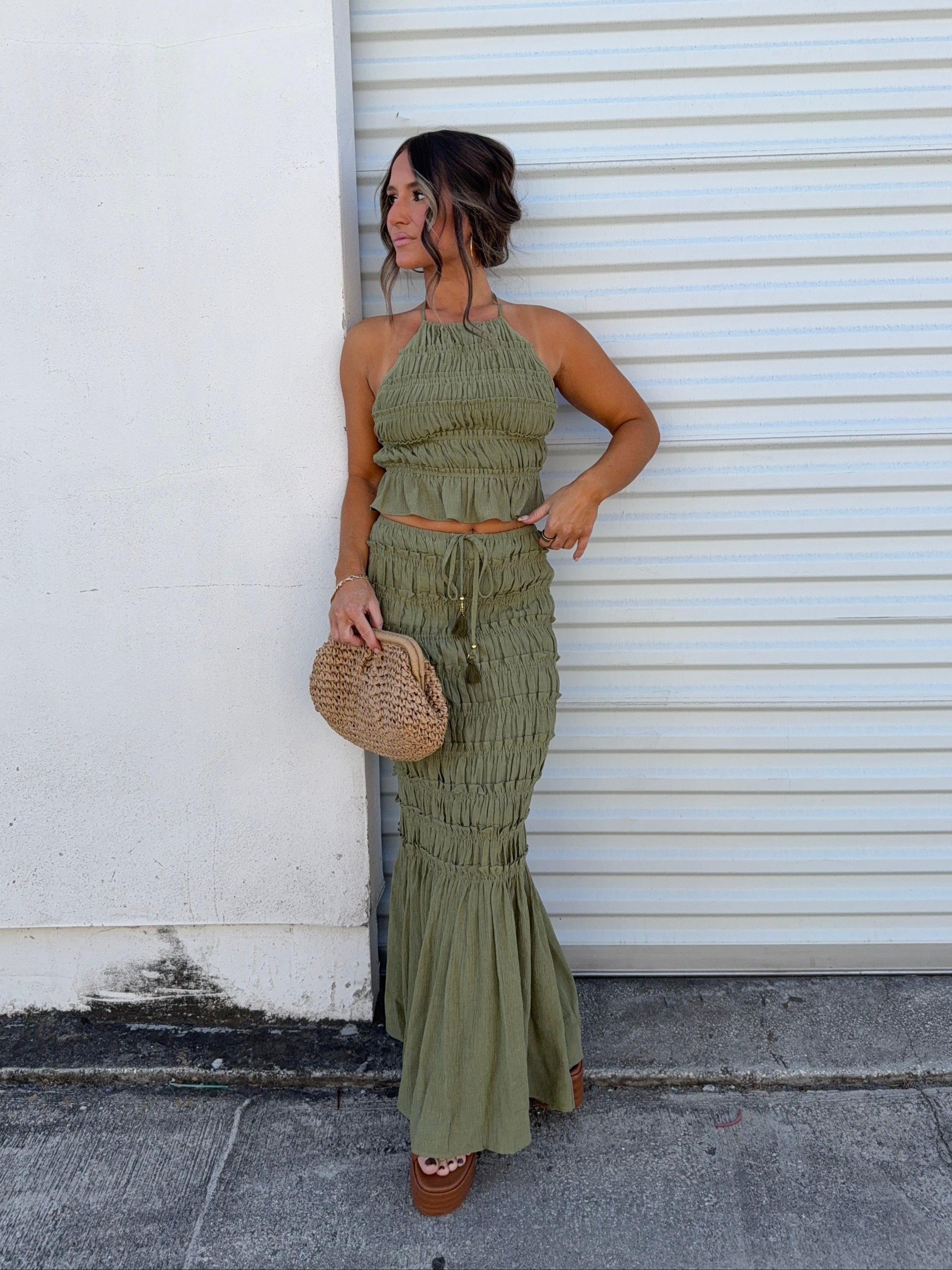 New Roots Skirt Set Light Olive