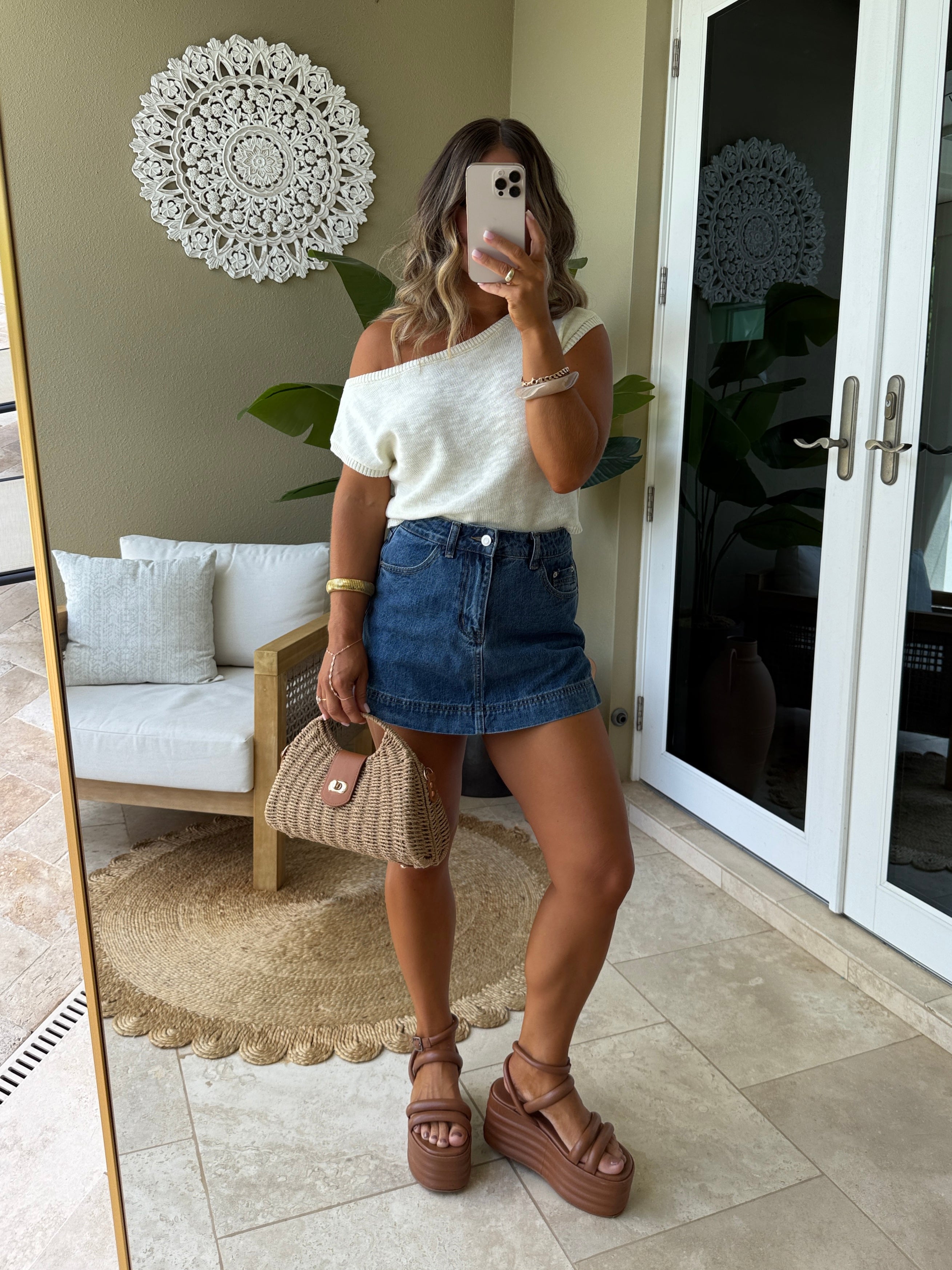 Jolie Dark Denim Mini Skort