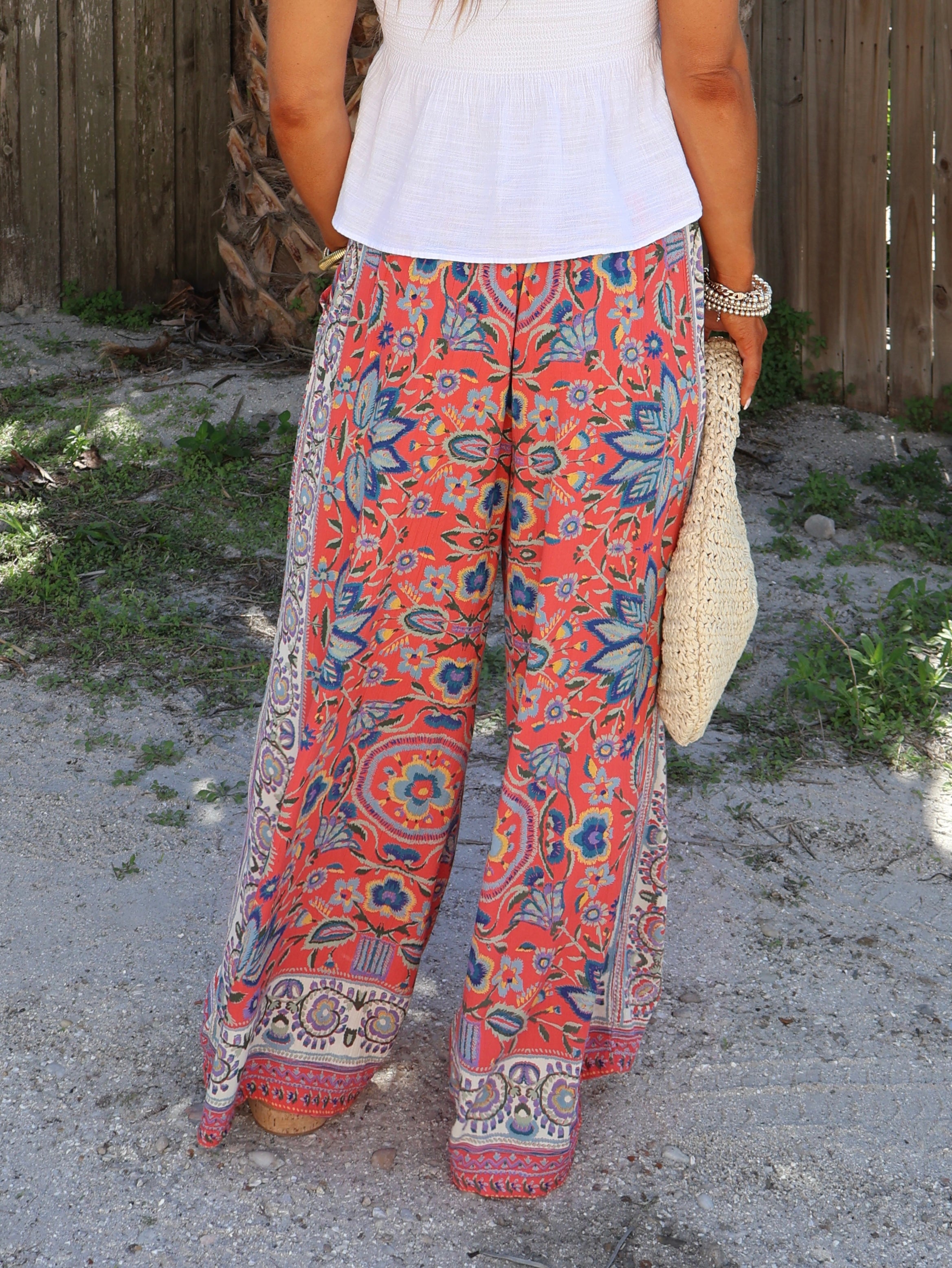 Freshly Picked Boho Pants Red Multi