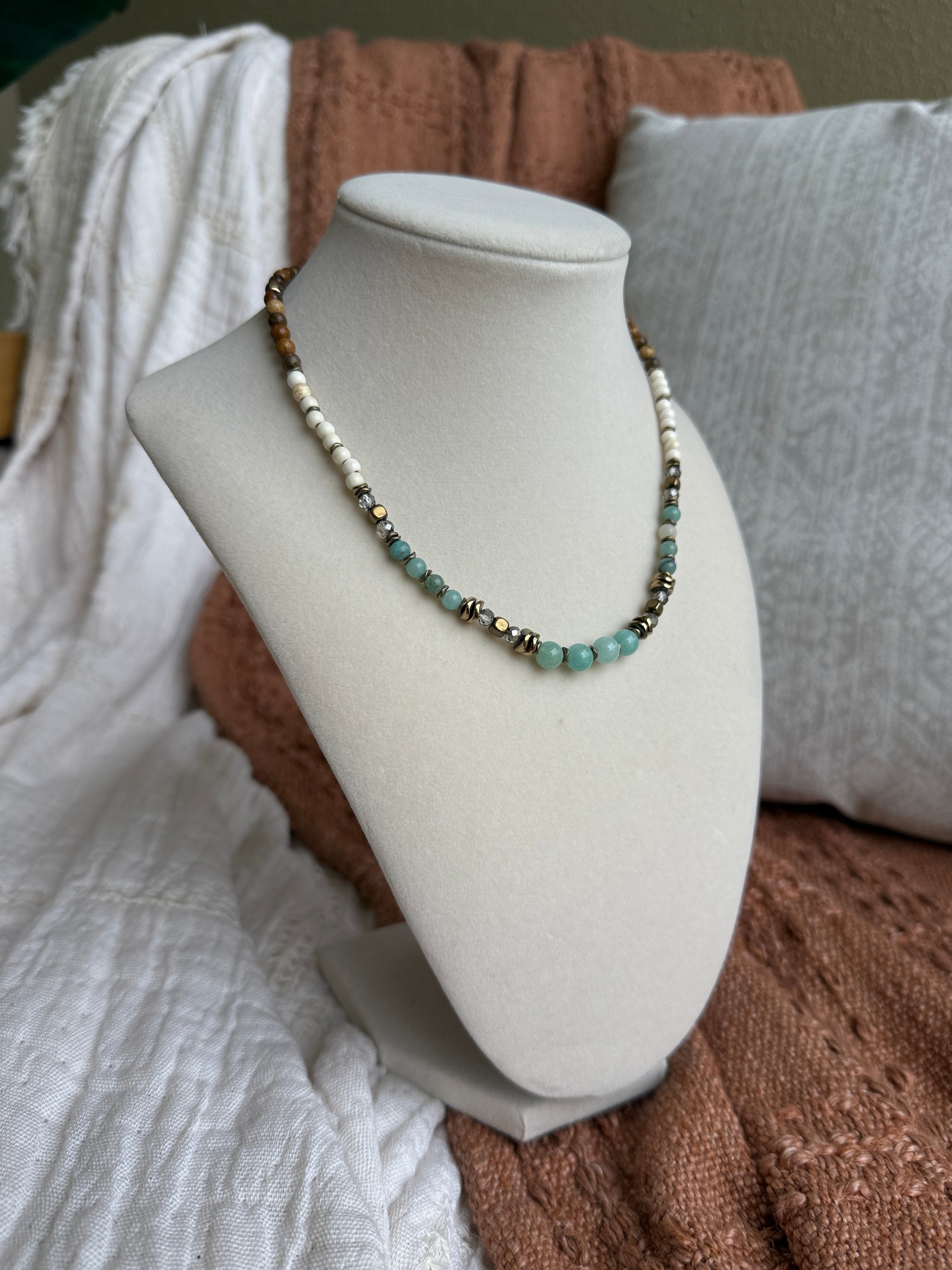 Carolina Beaded Necklace Blue Multi