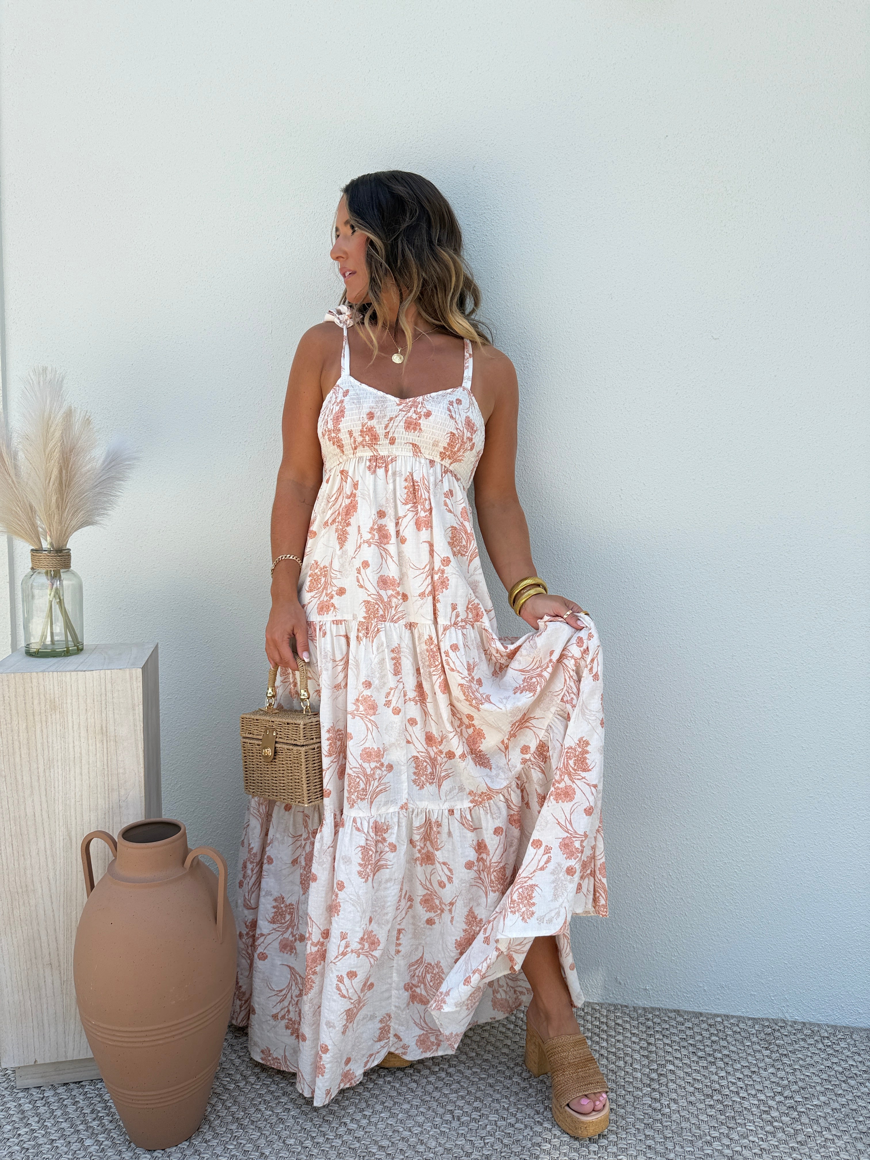Honey Scent Maxi Dress Orange Multi