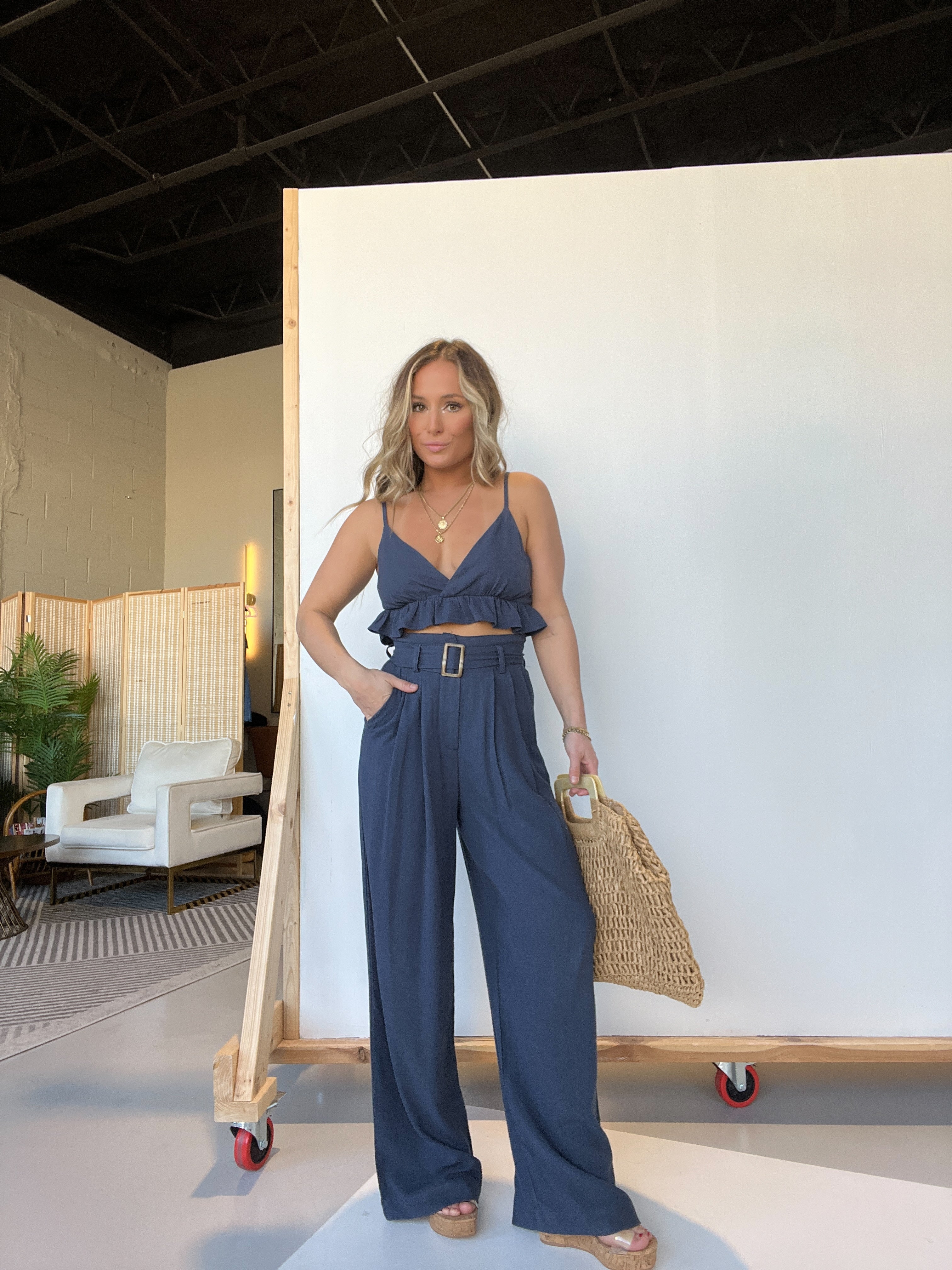 Arabella Woven Set Navy