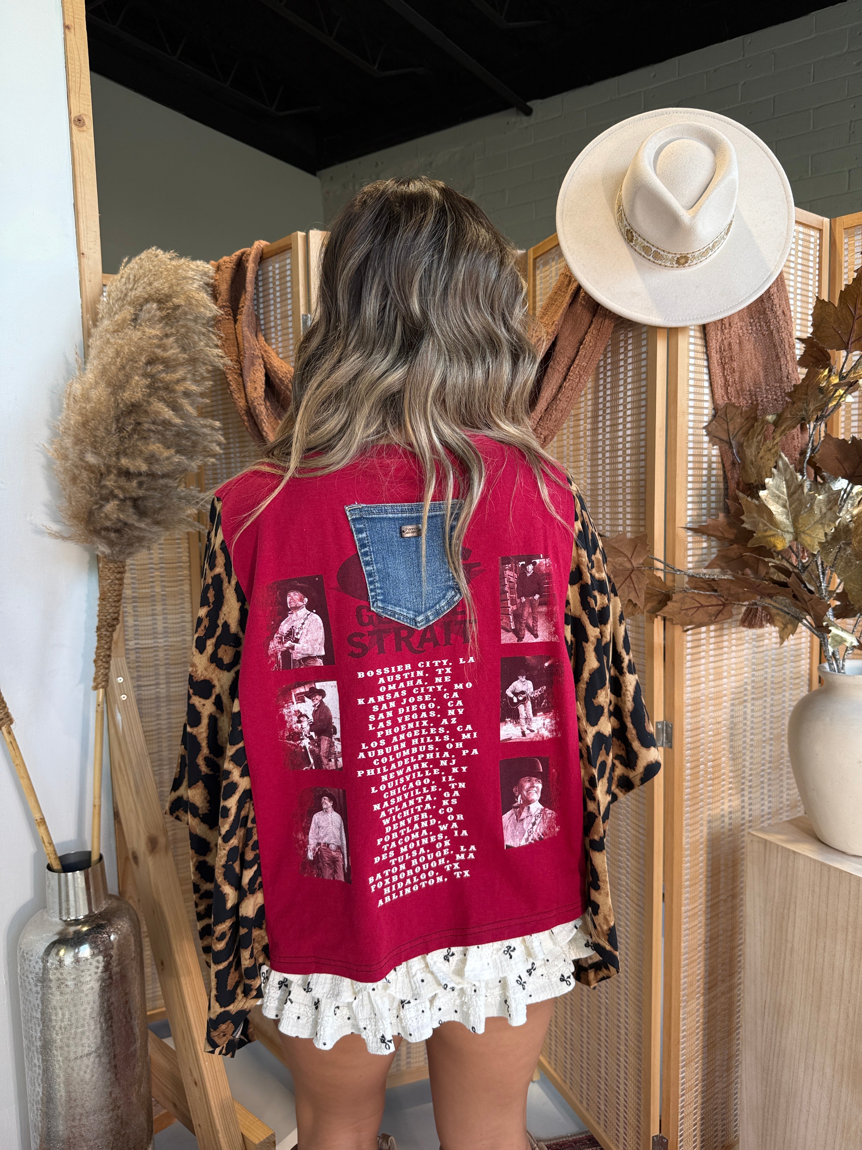 George Strait Mix & Match Tee Red Cheetah