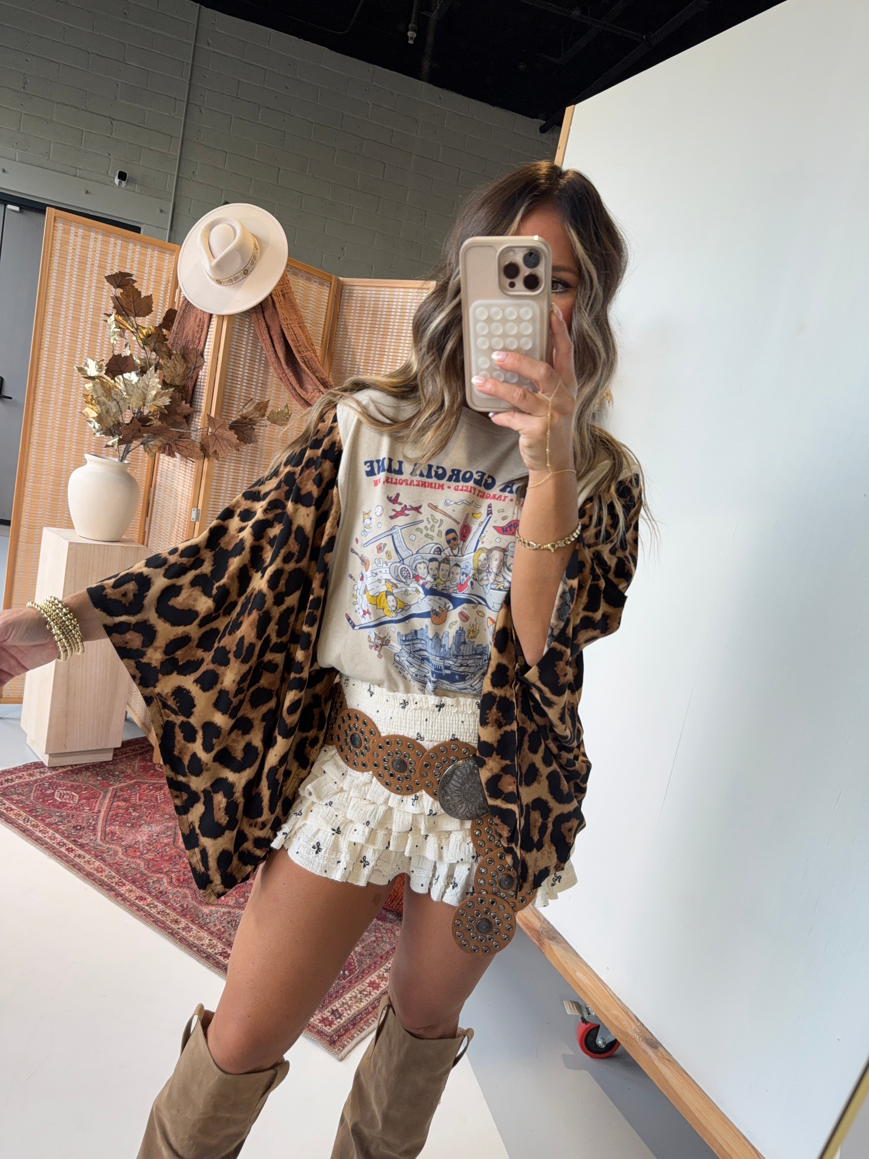 Florida Georgia Line Mix & Match Tee Taupe Cheetah