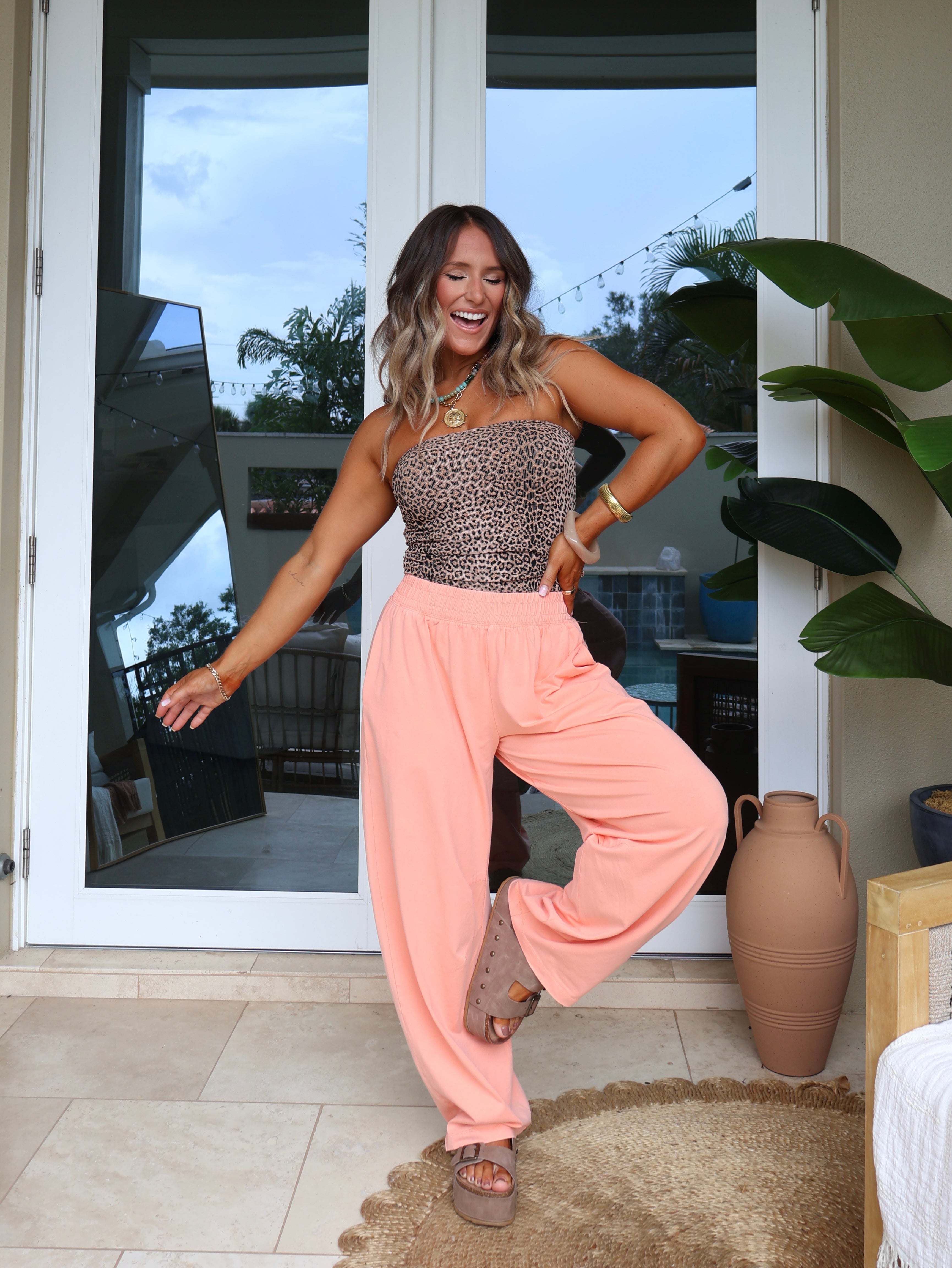 Lena Barrel Sweatpants Apricot