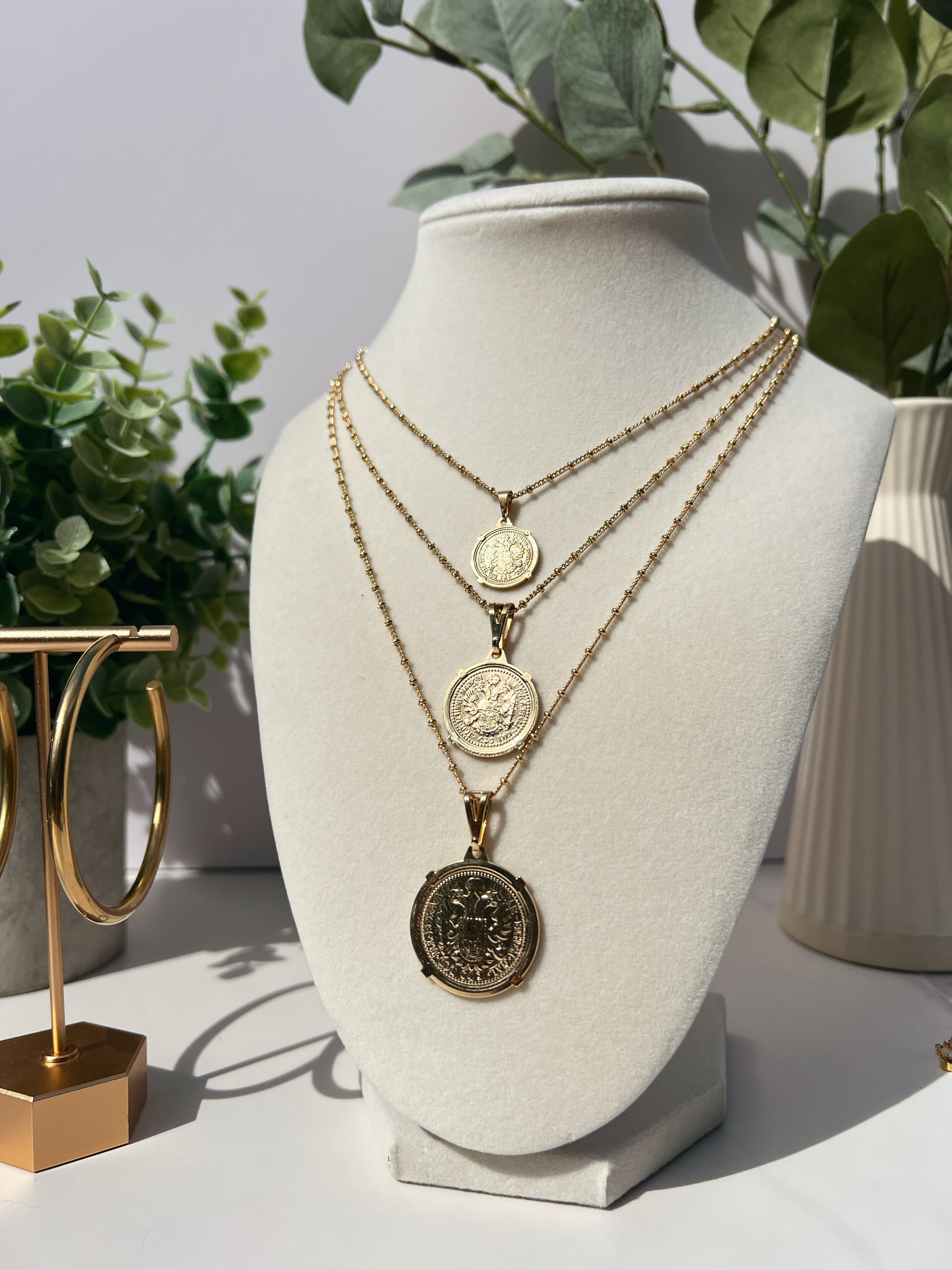 Emperor Coin 18K Gold Necklace 20"
